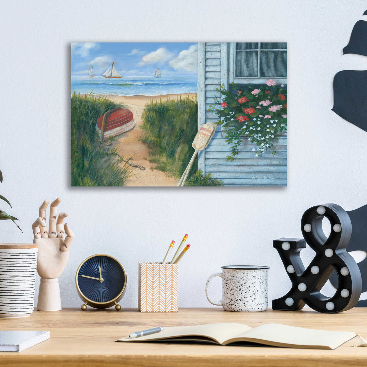 Epic Art 'Beach Cottage I' by Pam Britton, Acrylic Glass Wall Art,16x12