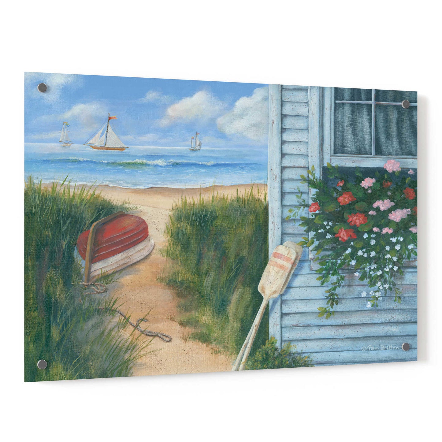 Epic Art 'Beach Cottage I' by Pam Britton, Acrylic Glass Wall Art,36x24