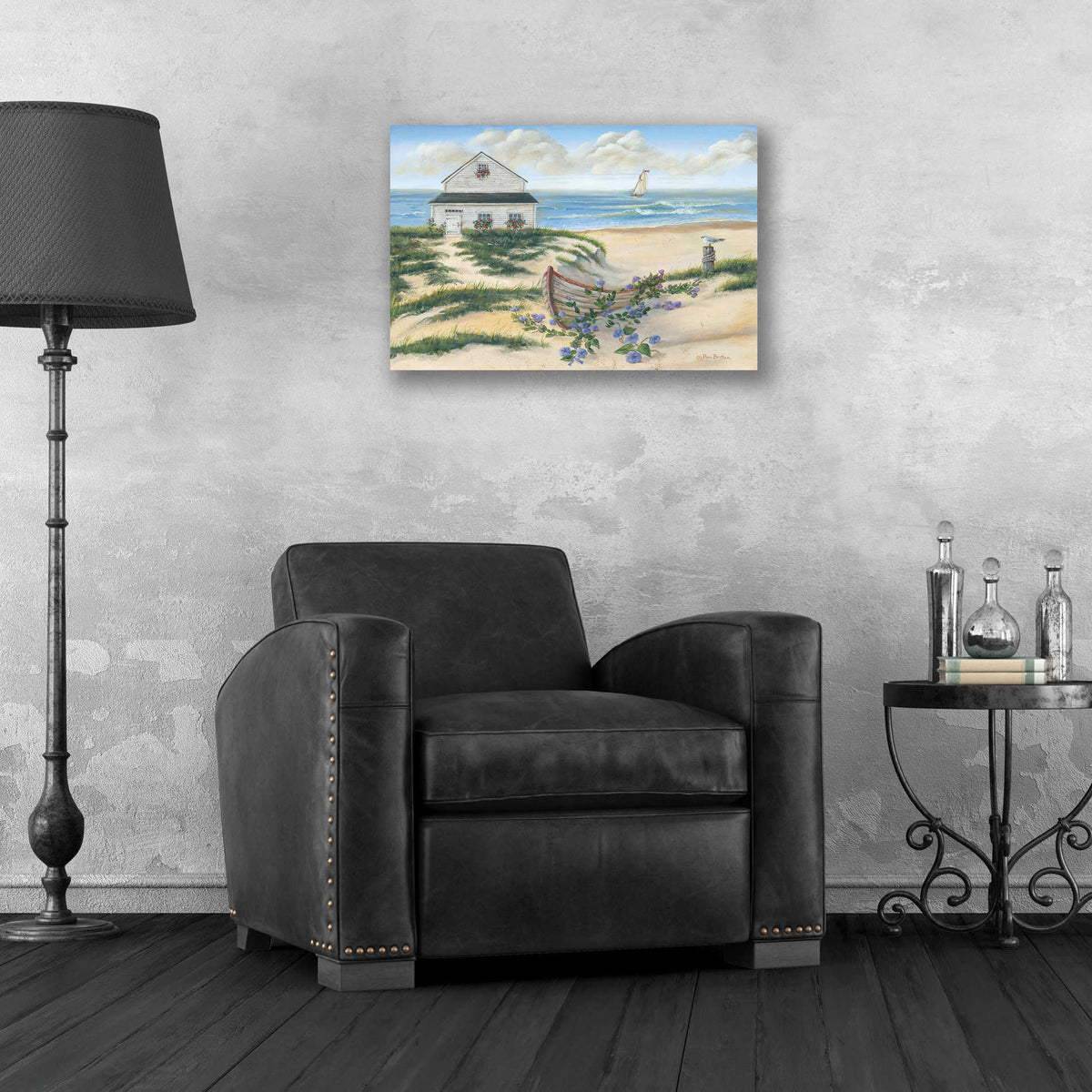 Epic Art 'Beach Cottage II' by Pam Britton, Acrylic Glass Wall Art,24x16