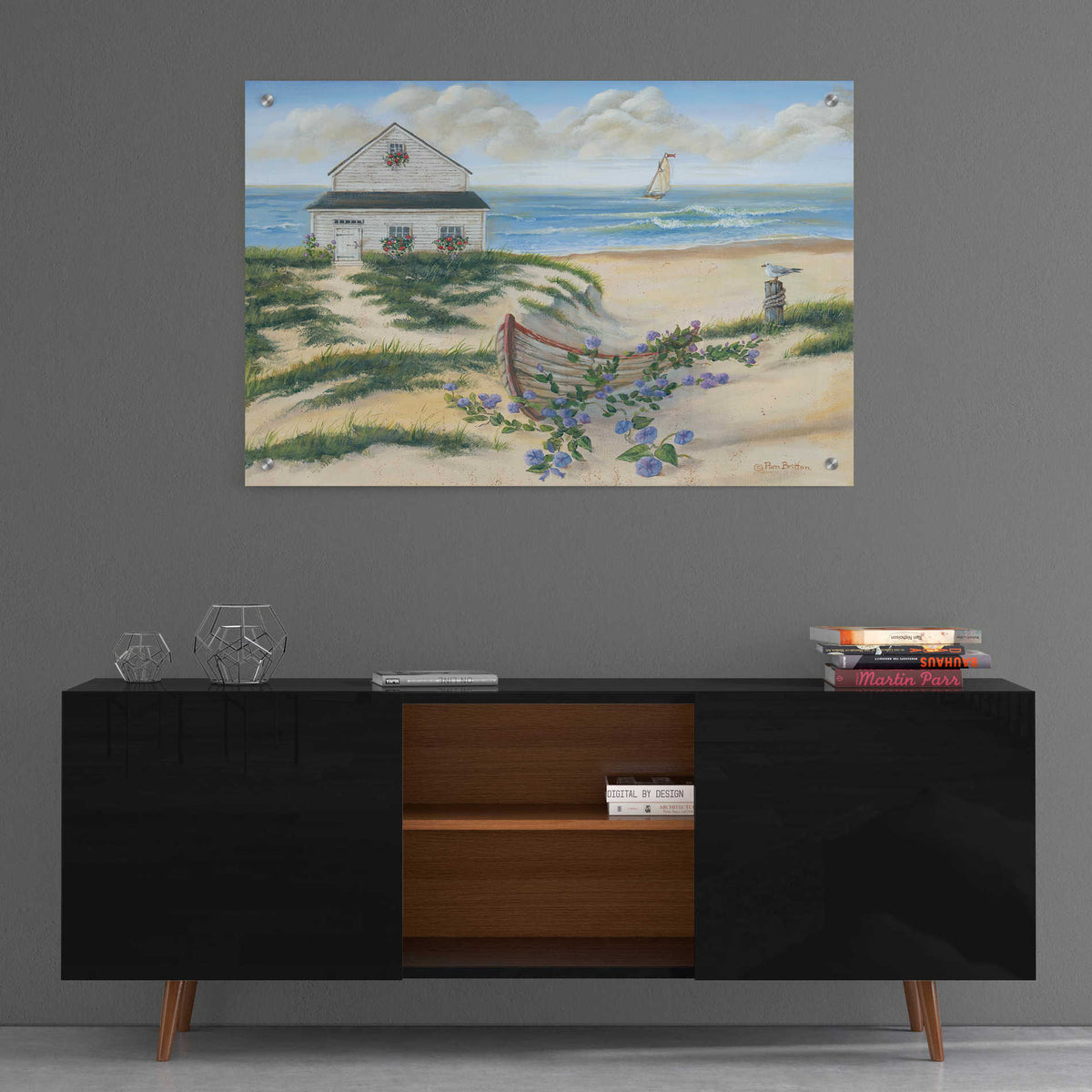 Epic Art 'Beach Cottage II' by Pam Britton, Acrylic Glass Wall Art,36x24
