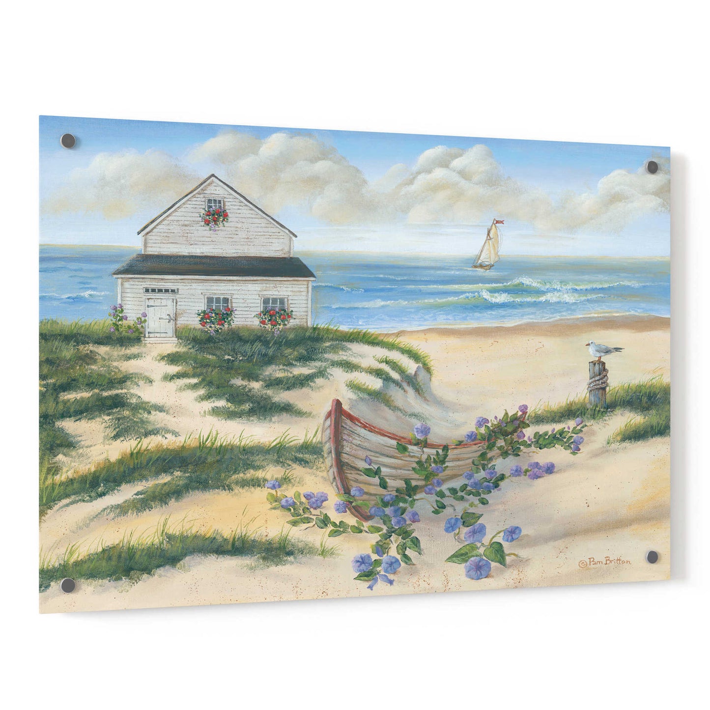 Epic Art 'Beach Cottage II' by Pam Britton, Acrylic Glass Wall Art,36x24