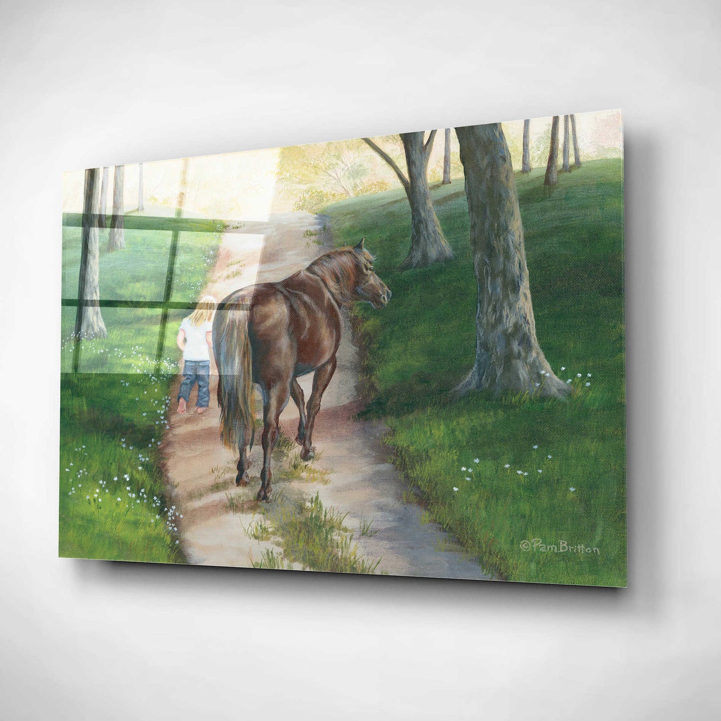 Epic Art 'Early Morning Stroll' by Pam Britton, Acrylic Glass Wall Art,16x12