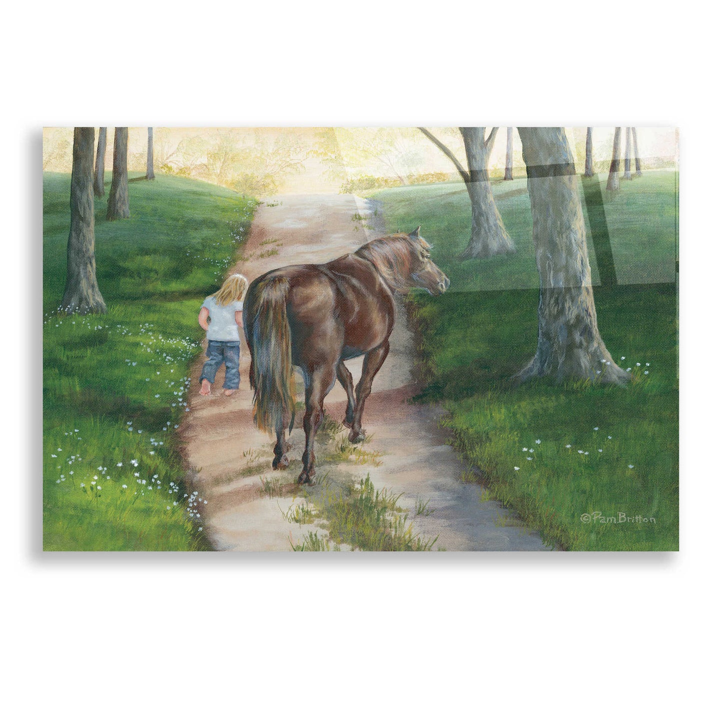 Epic Art 'Early Morning Stroll' by Pam Britton, Acrylic Glass Wall Art,24x16