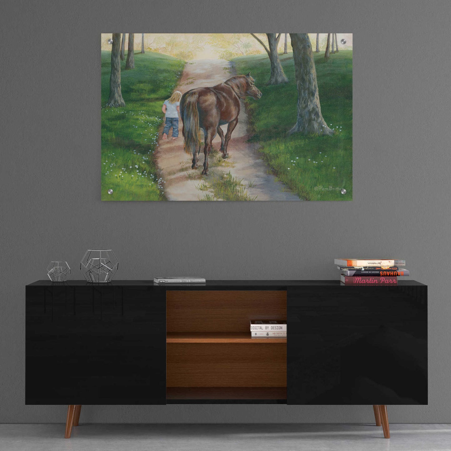 Epic Art 'Early Morning Stroll' by Pam Britton, Acrylic Glass Wall Art,36x24