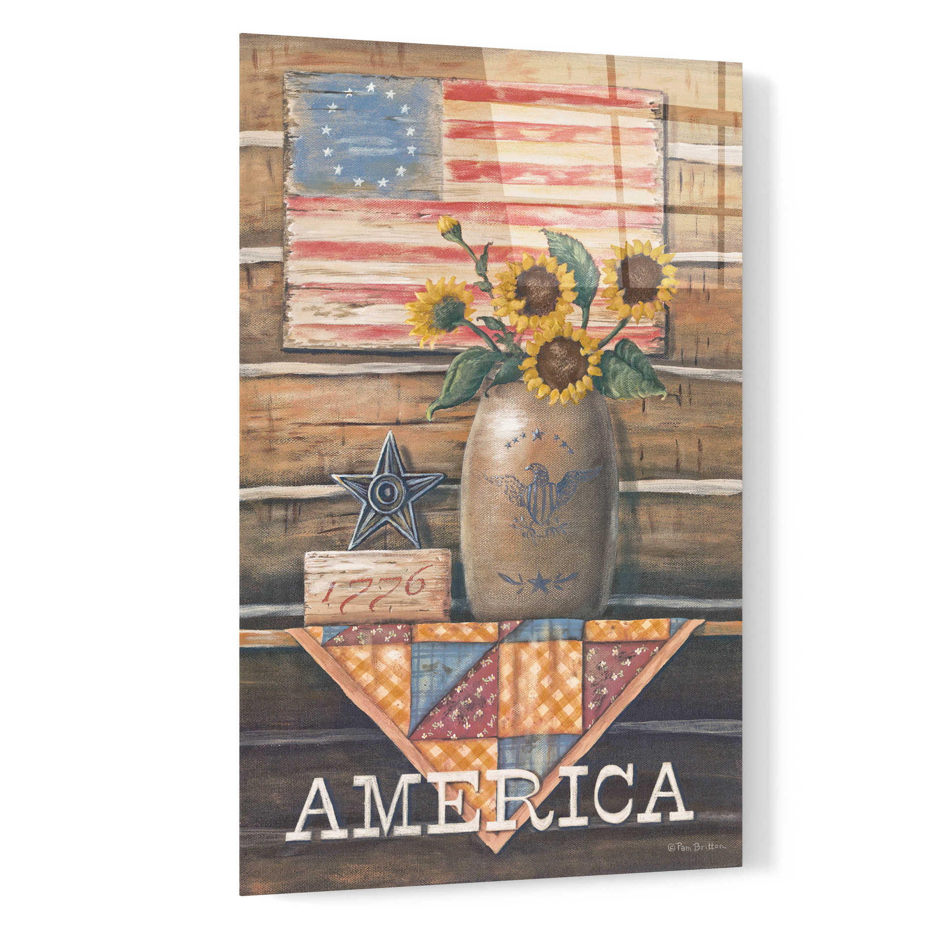 Epic Art 'Rustic America' by Pam Britton, Acrylic Glass Wall Art,16x24