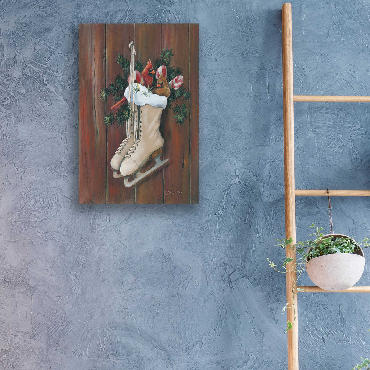 Epic Art 'Cardinals & Skates' by Pam Britton, Acrylic Glass Wall Art,16x24