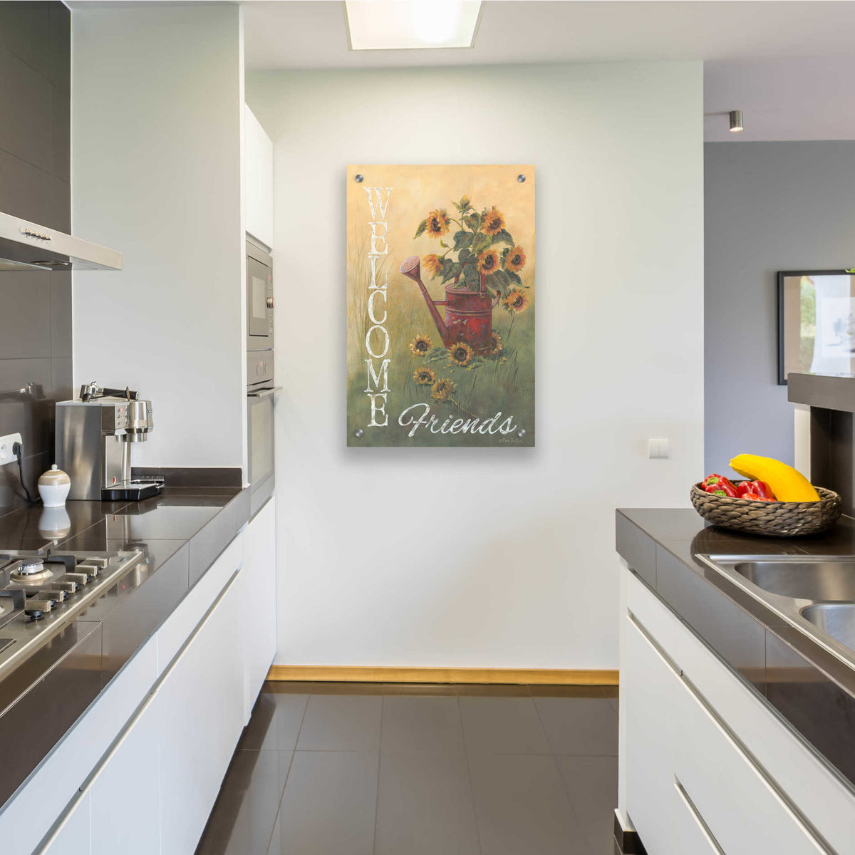 Epic Art 'A Sunflower Welcome' by Pam Britton, Acrylic Glass Wall Art,24x36