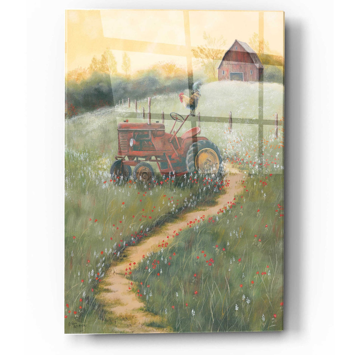Epic Art 'The Old Tractor' by Pam Britton, Acrylic Glass Wall Art,12x16