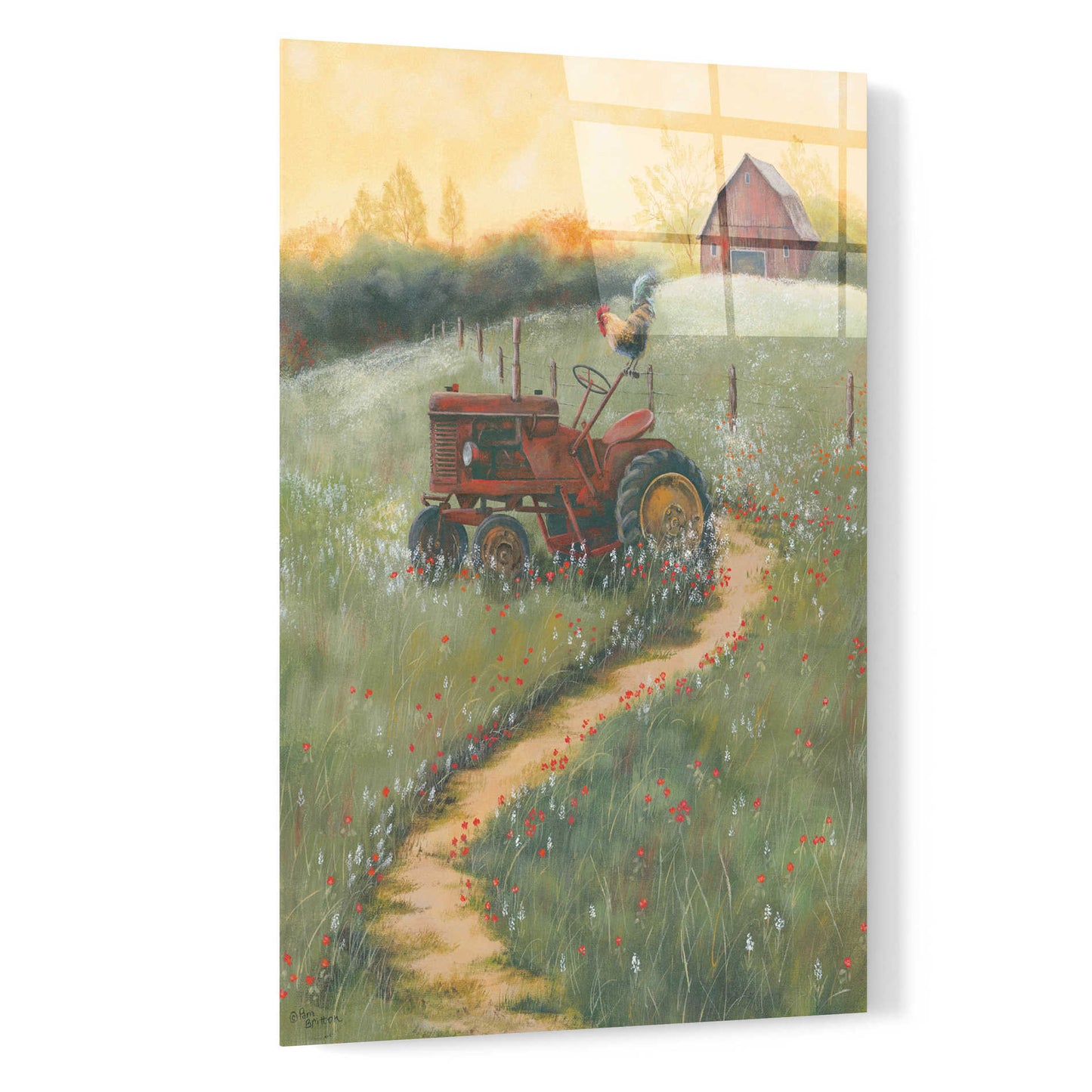 Epic Art 'The Old Tractor' by Pam Britton, Acrylic Glass Wall Art,16x24