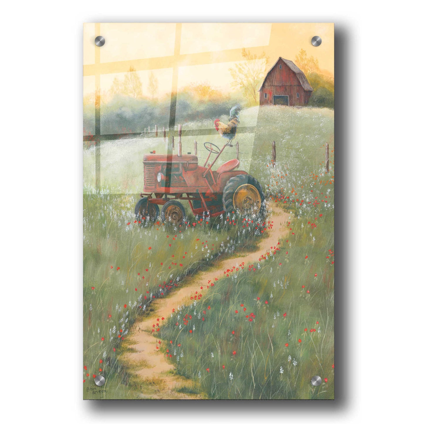 Epic Art 'The Old Tractor' by Pam Britton, Acrylic Glass Wall Art,24x36