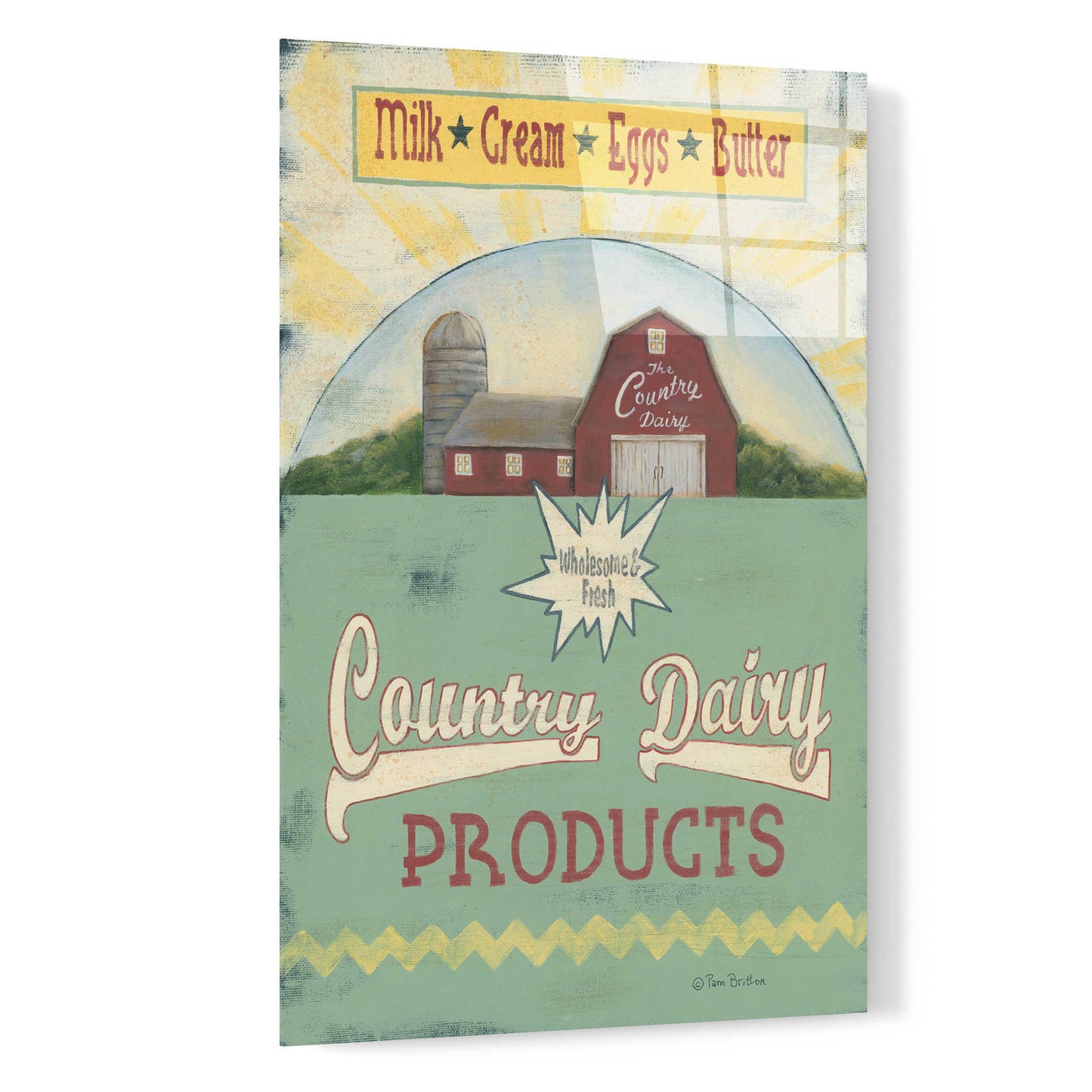 Epic Art 'Country Dairy' by Pam Britton, Acrylic Glass Wall Art,16x24