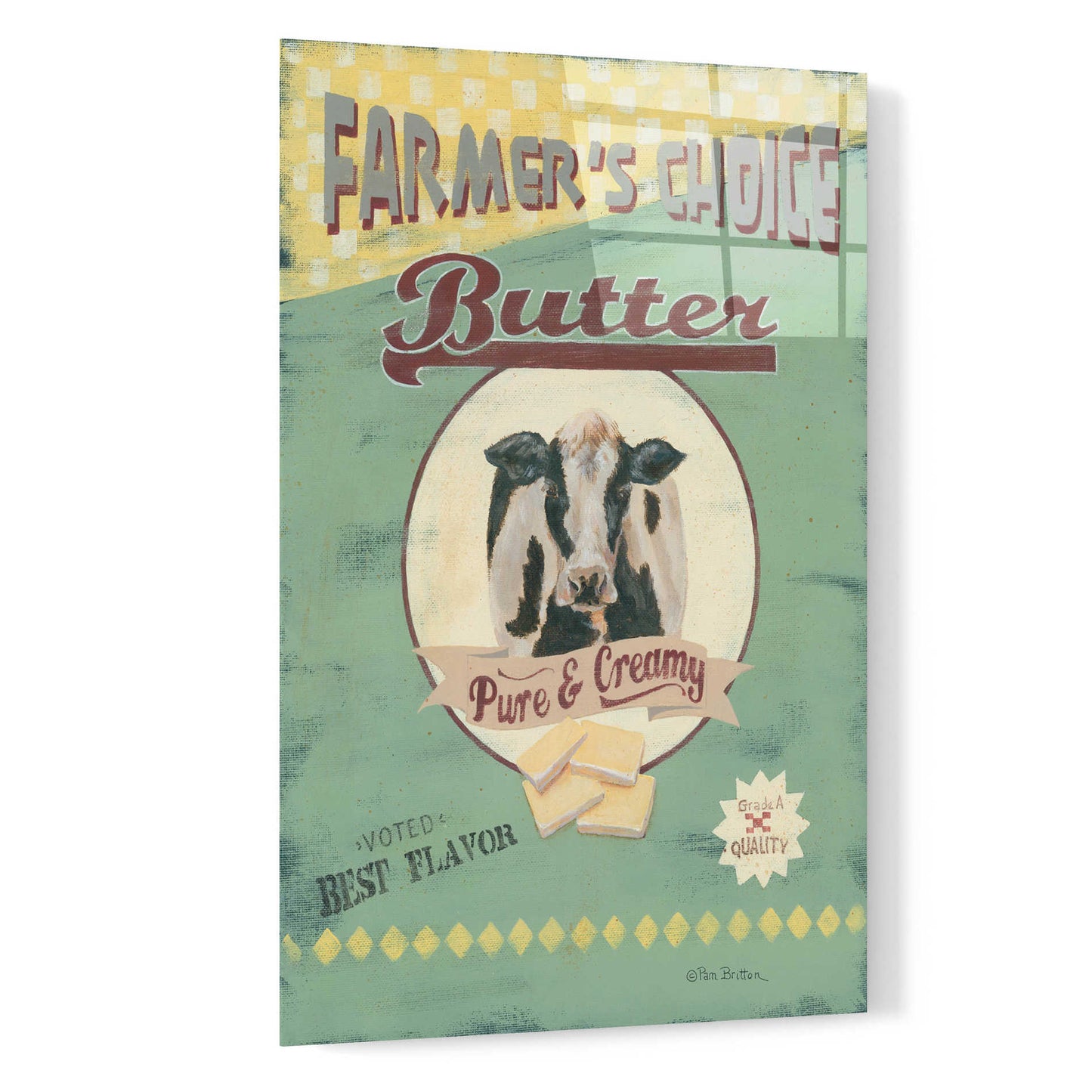 Epic Art 'Farmer's Choice Butter' by Pam Britton, Acrylic Glass Wall Art,16x24