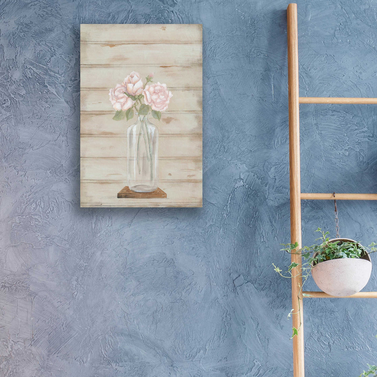 Epic Art 'Roses in Glass Vase' by Pam Britton, Acrylic Glass Wall Art,16x24