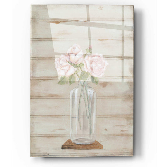 Epic Art 'Roses in Glass Vase' by Pam Britton, Acrylic Glass Wall Art