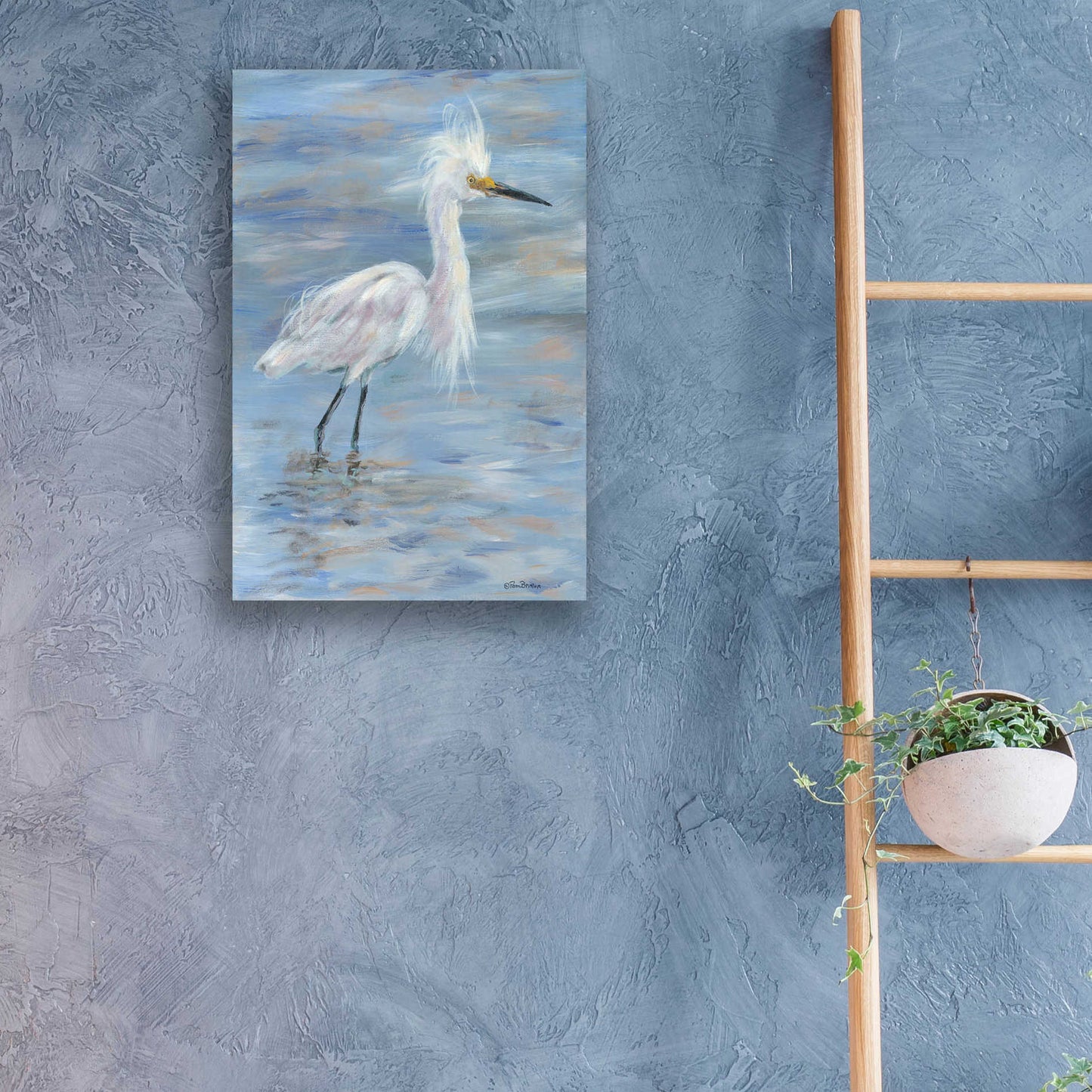 Epic Art 'Egret' by Pam Britton, Acrylic Glass Wall Art,16x24