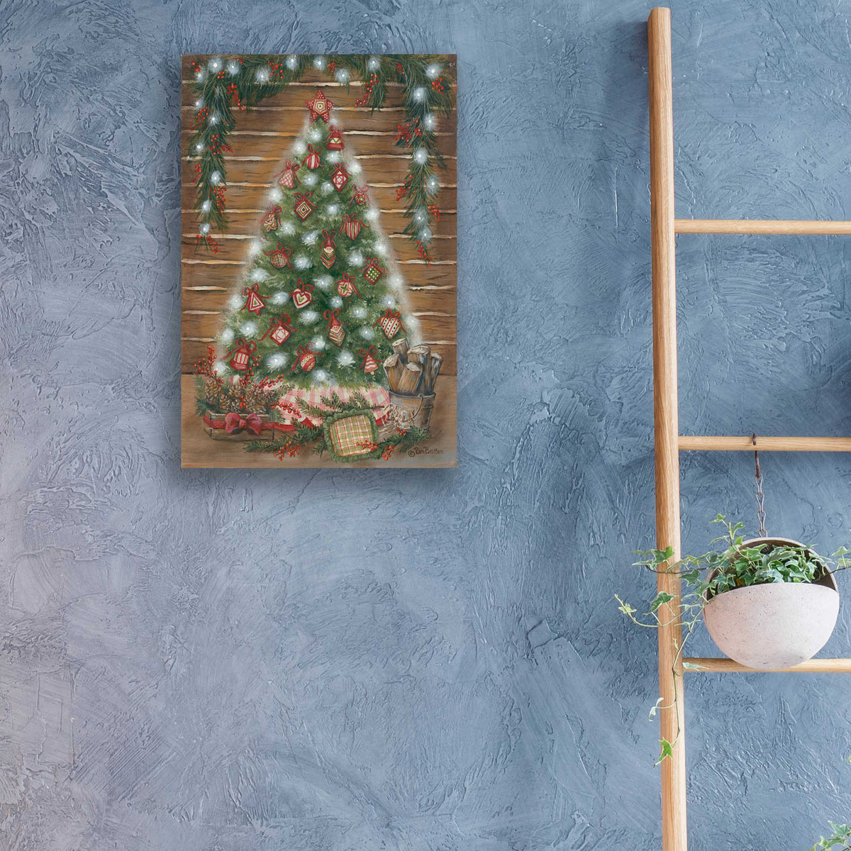 Epic Art 'A Log Cabin Christmas' by Pam Britton, Acrylic Glass Wall Art,16x24