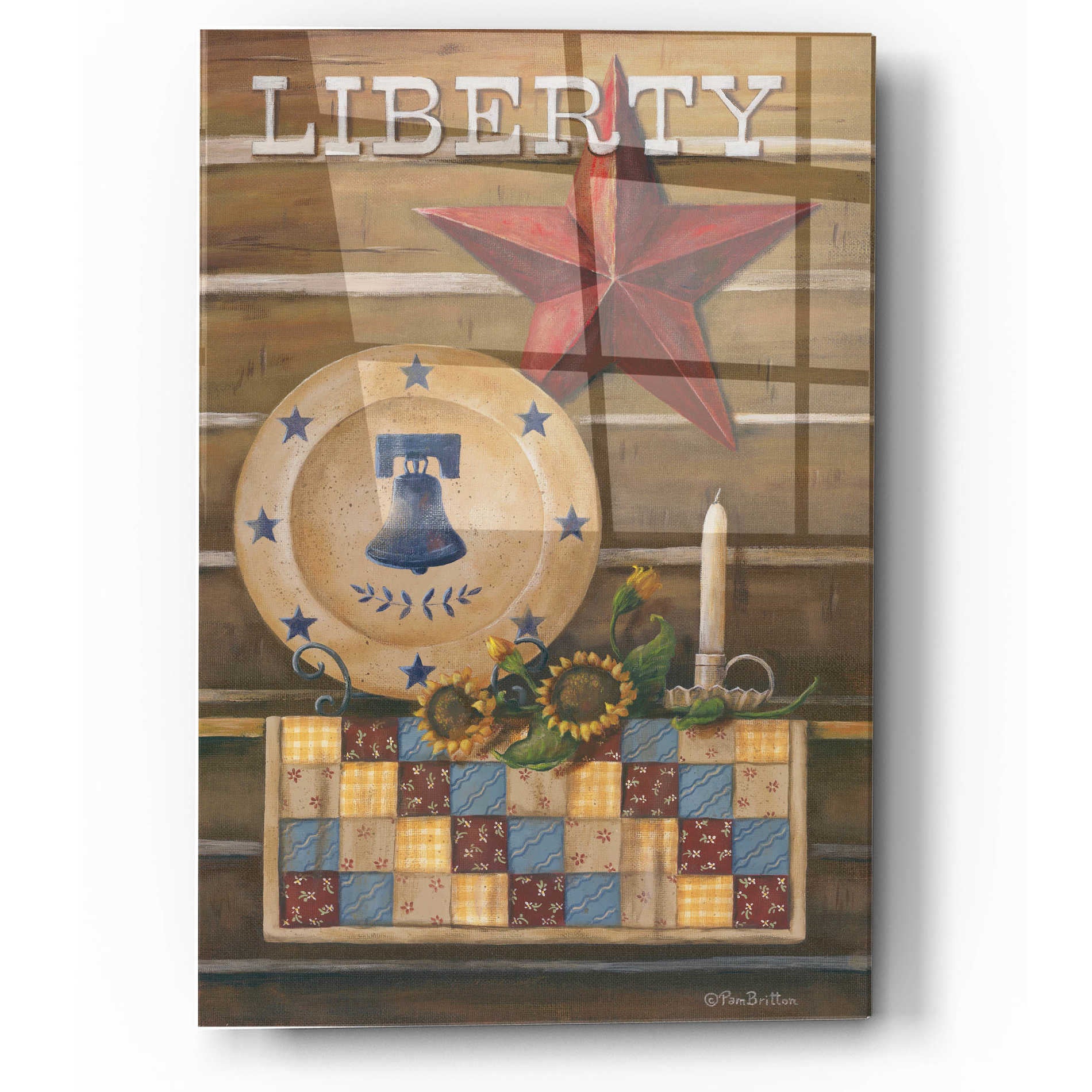 Epic Art 'Liberty' by Pam Britton, Acrylic Glass Wall Art,12x16
