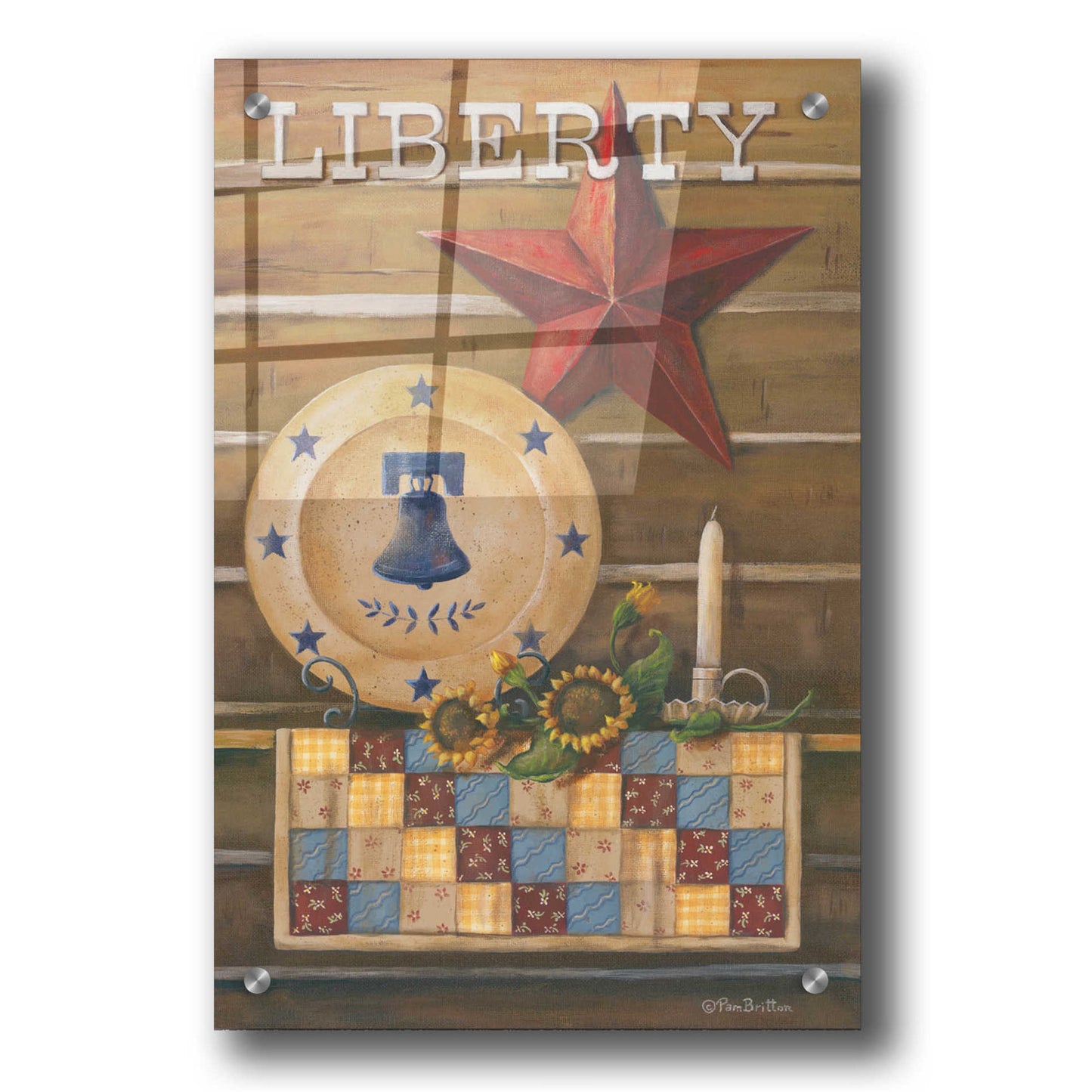 Epic Art 'Liberty' by Pam Britton, Acrylic Glass Wall Art,24x36