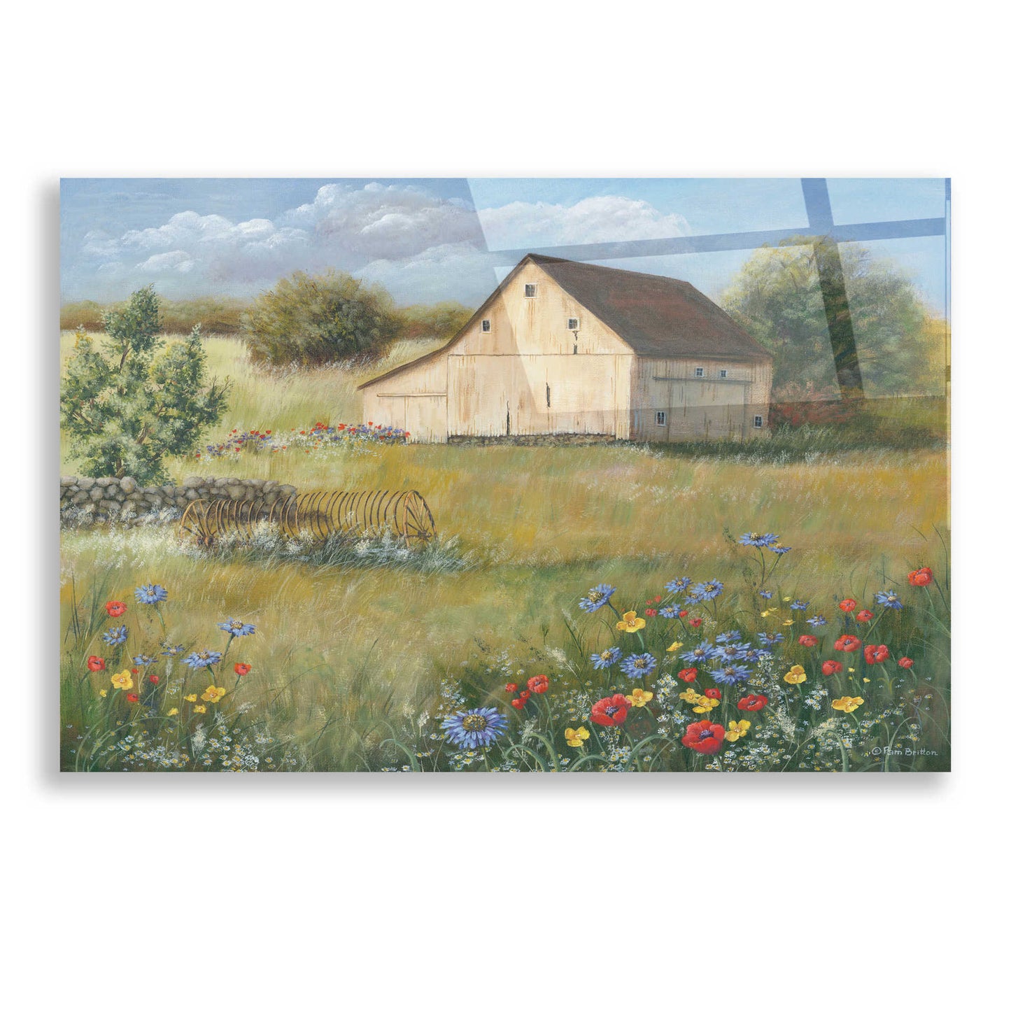 Epic Art 'Country Wildflowers I' by Pam Britton, Acrylic Glass Wall Art,24x16