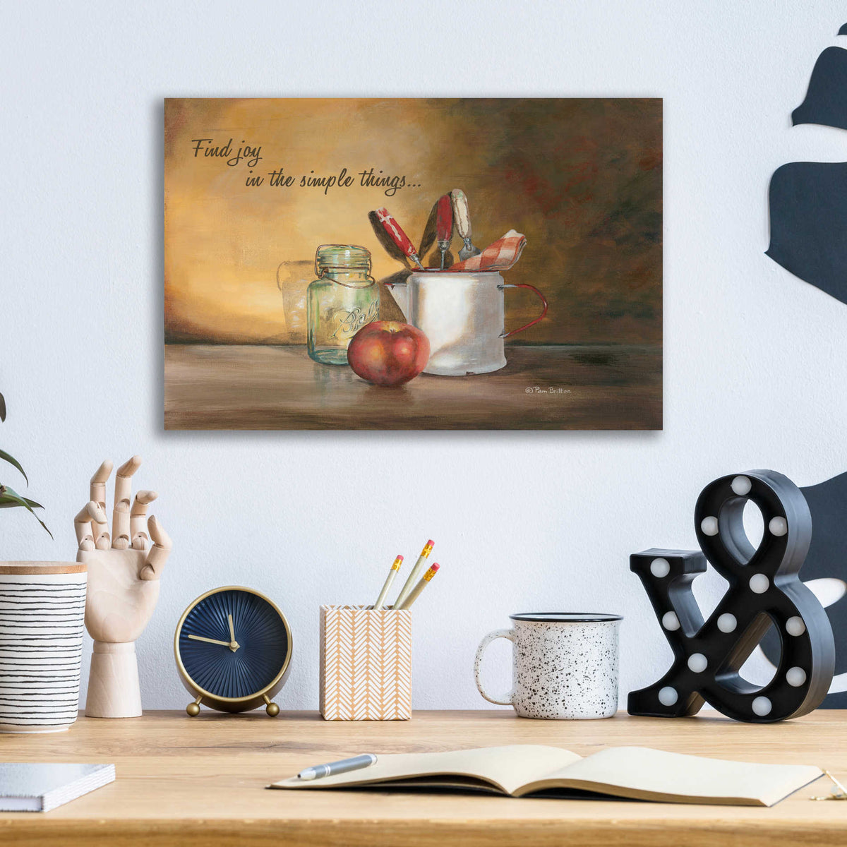 Epic Art 'Find Joy in the Simple Things' by Pam Britton, Acrylic Glass Wall Art,16x12