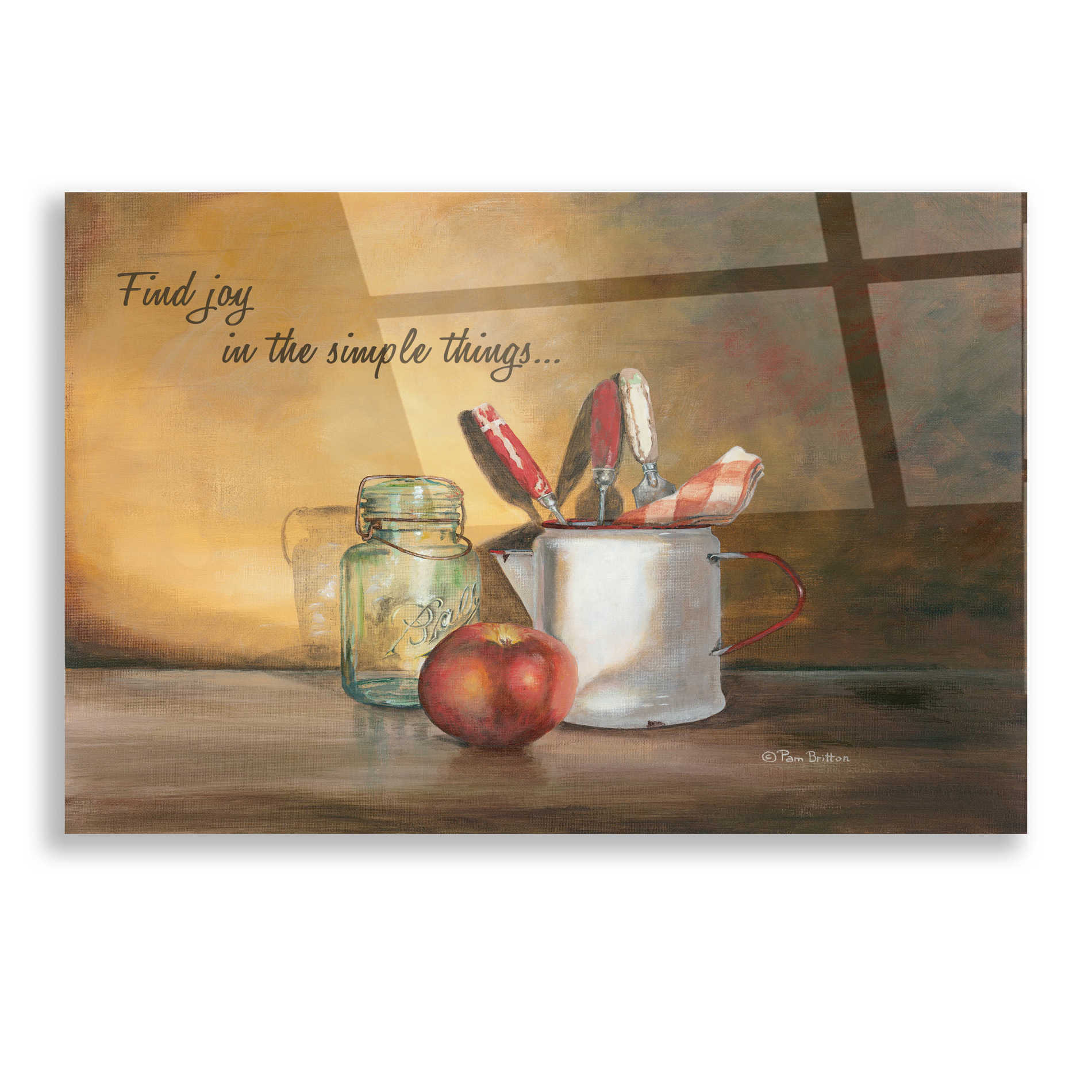 Epic Art 'Find Joy in the Simple Things' by Pam Britton, Acrylic Glass Wall Art,16x12