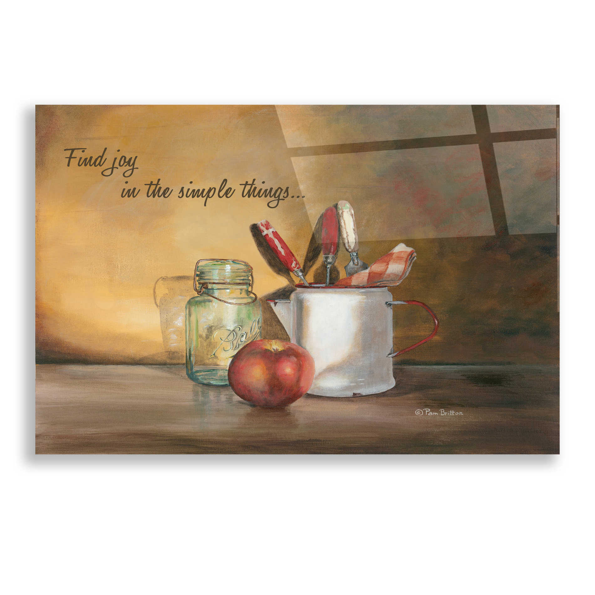 Epic Art 'Find Joy in the Simple Things' by Pam Britton, Acrylic Glass Wall Art,24x16