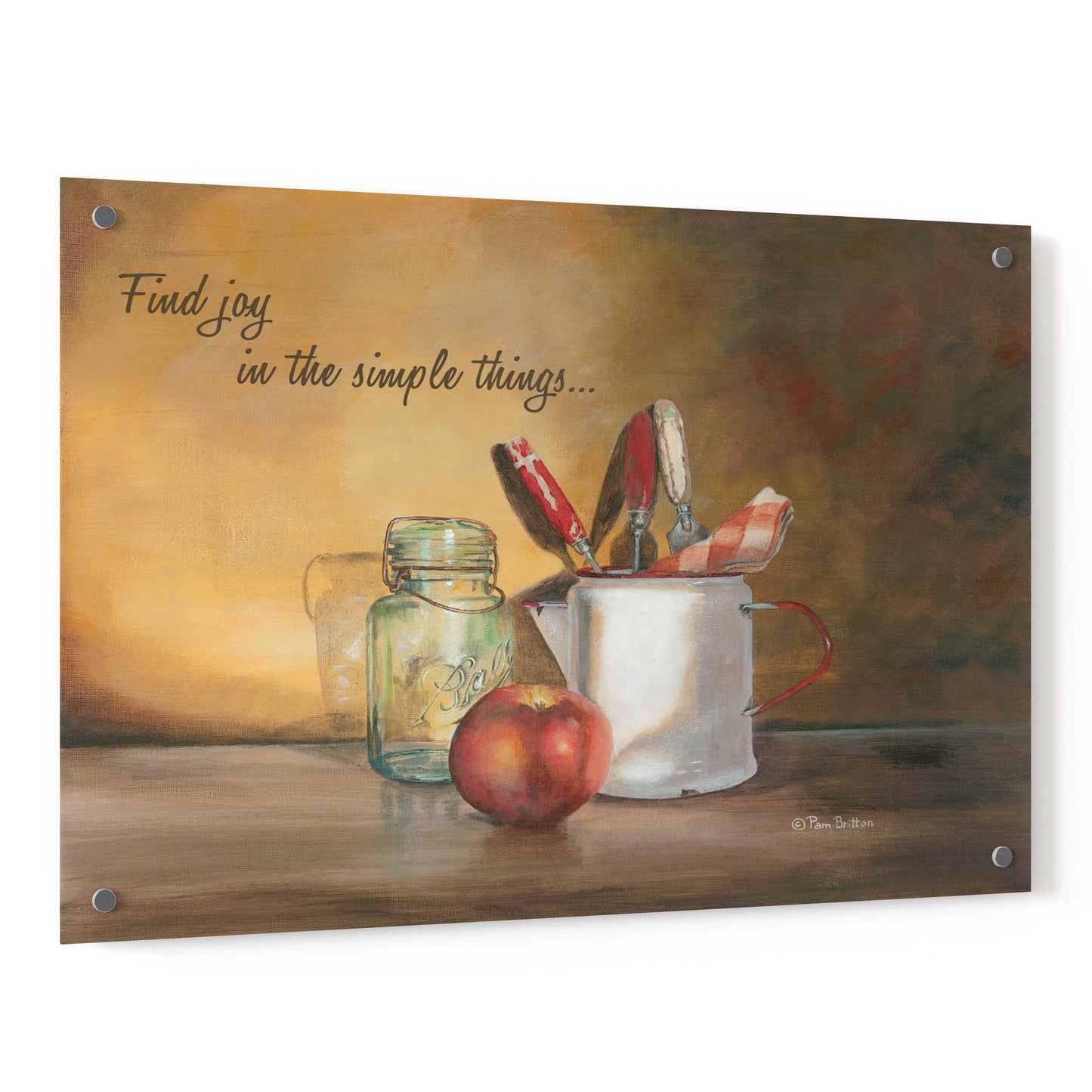 Epic Art 'Find Joy in the Simple Things' by Pam Britton, Acrylic Glass Wall Art,36x24