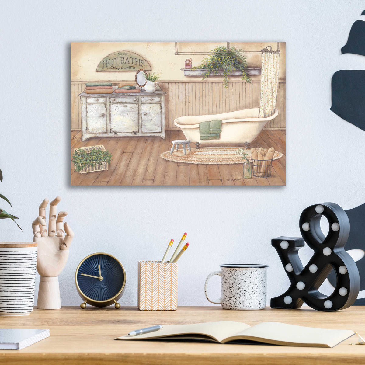Epic Art 'Vintage Bath I' by Pam Britton, Acrylic Glass Wall Art,16x12