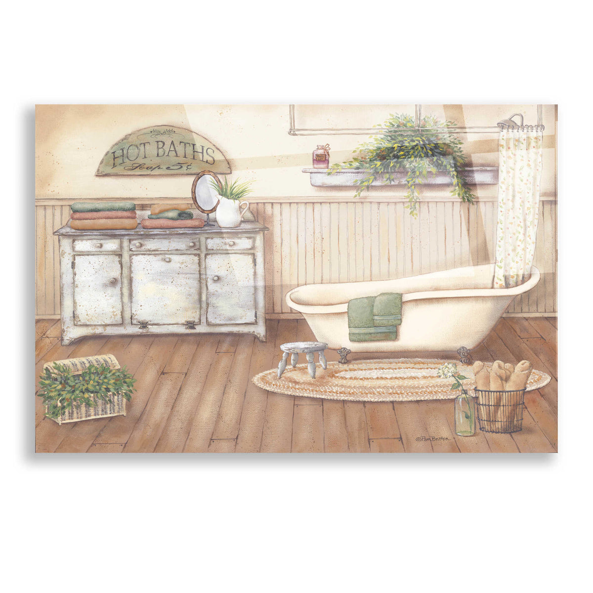 Epic Art 'Vintage Bath I' by Pam Britton, Acrylic Glass Wall Art