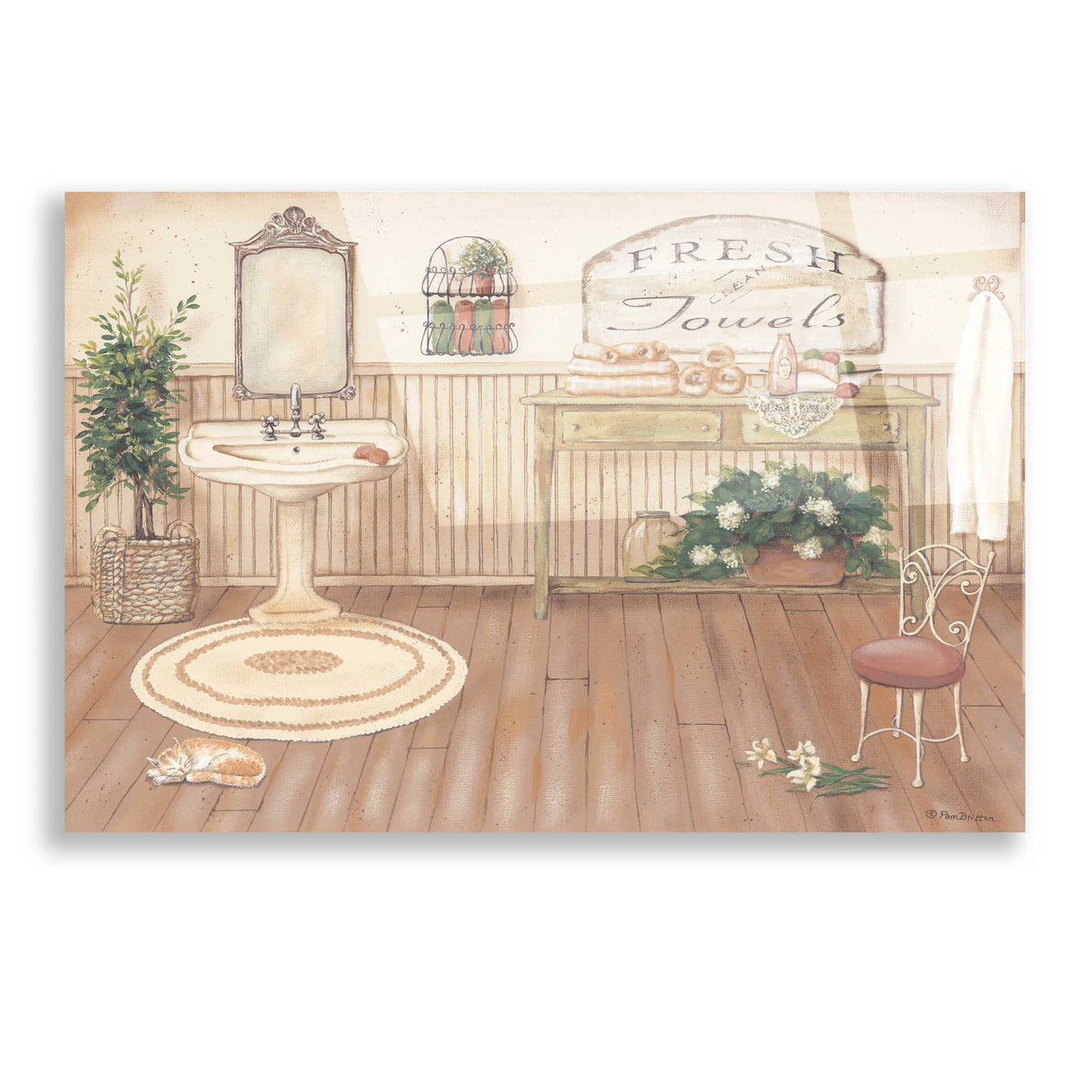 Epic Art 'Vintage Bath II' by Pam Britton, Acrylic Glass Wall Art