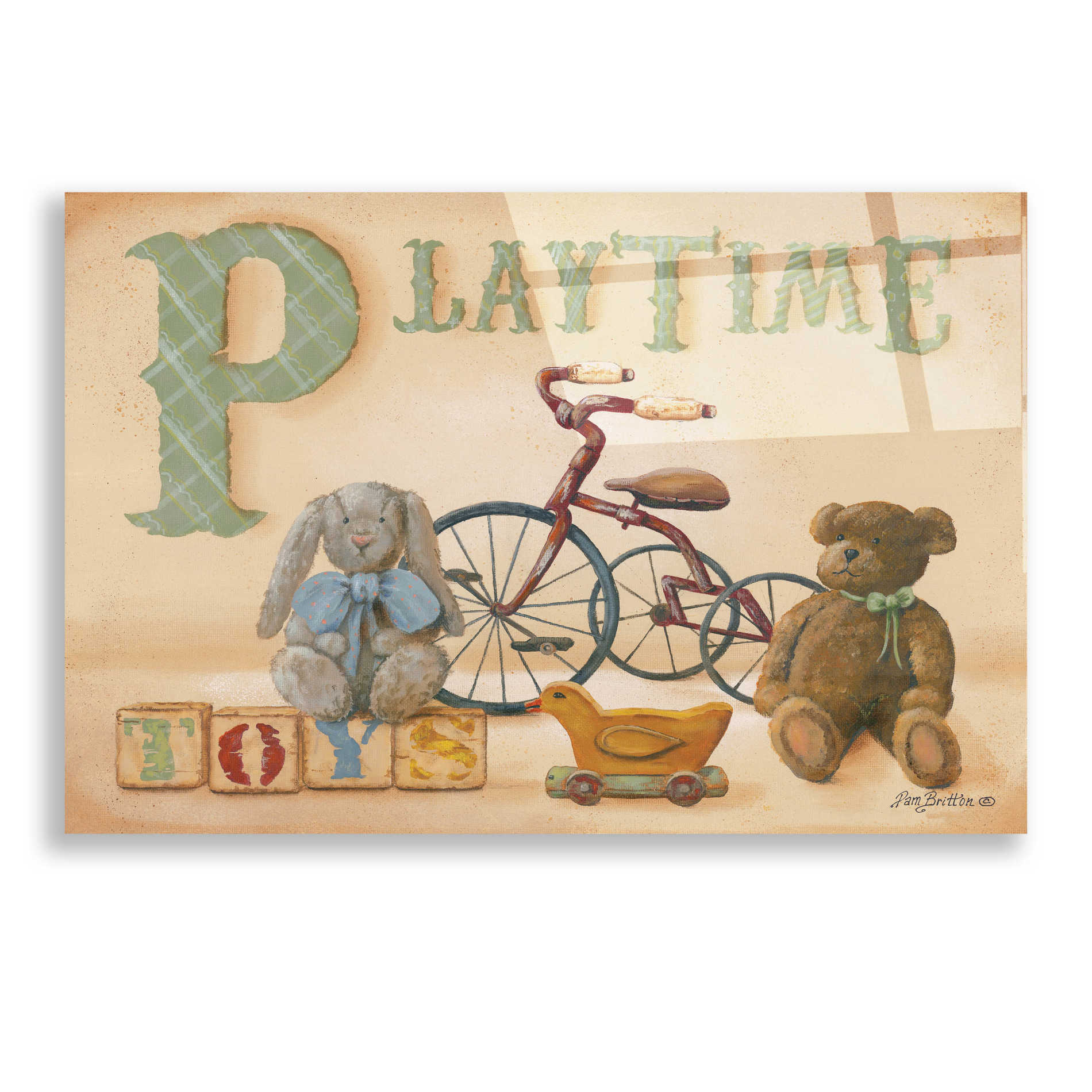 Epic Art 'Playtime' by Pam Britton, Acrylic Glass Wall Art,24x16