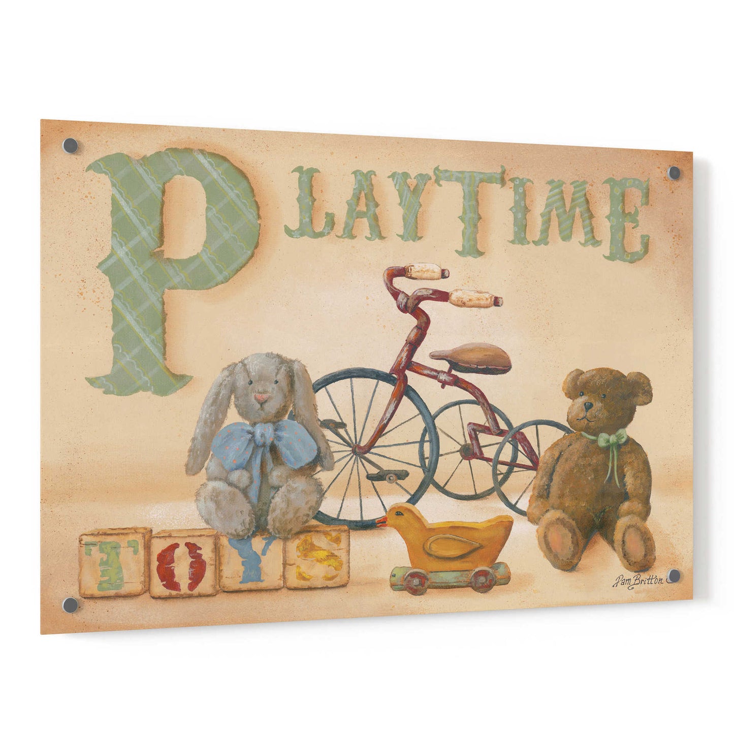 Epic Art 'Playtime' by Pam Britton, Acrylic Glass Wall Art,36x24