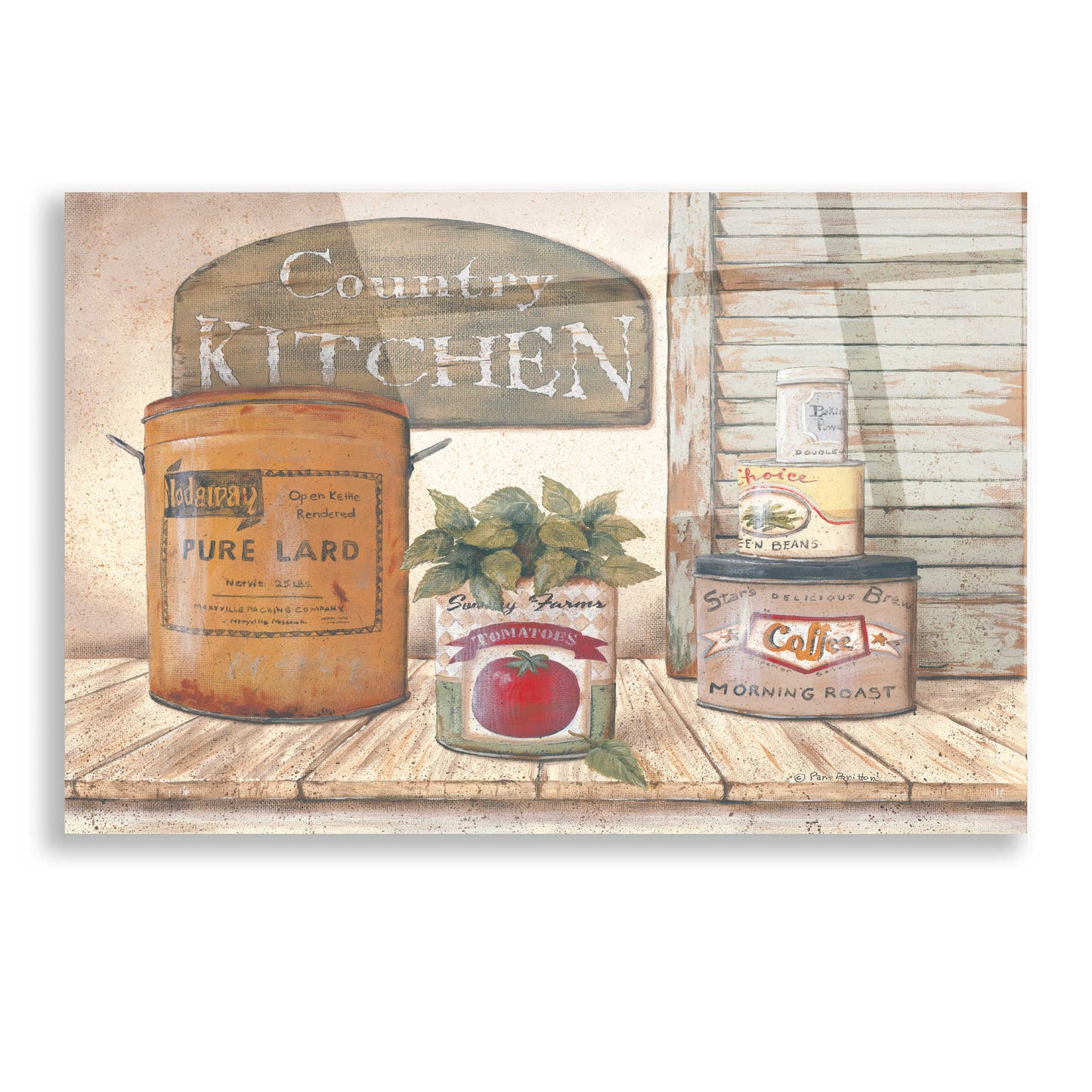 Epic Art 'Mom's Kitchen II' by Pam Britton, Acrylic Glass Wall Art,16x12