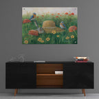 Epic Art 'Bluebirds & Straw Hat' by Pam Britton, Acrylic Glass Wall Art,36x24