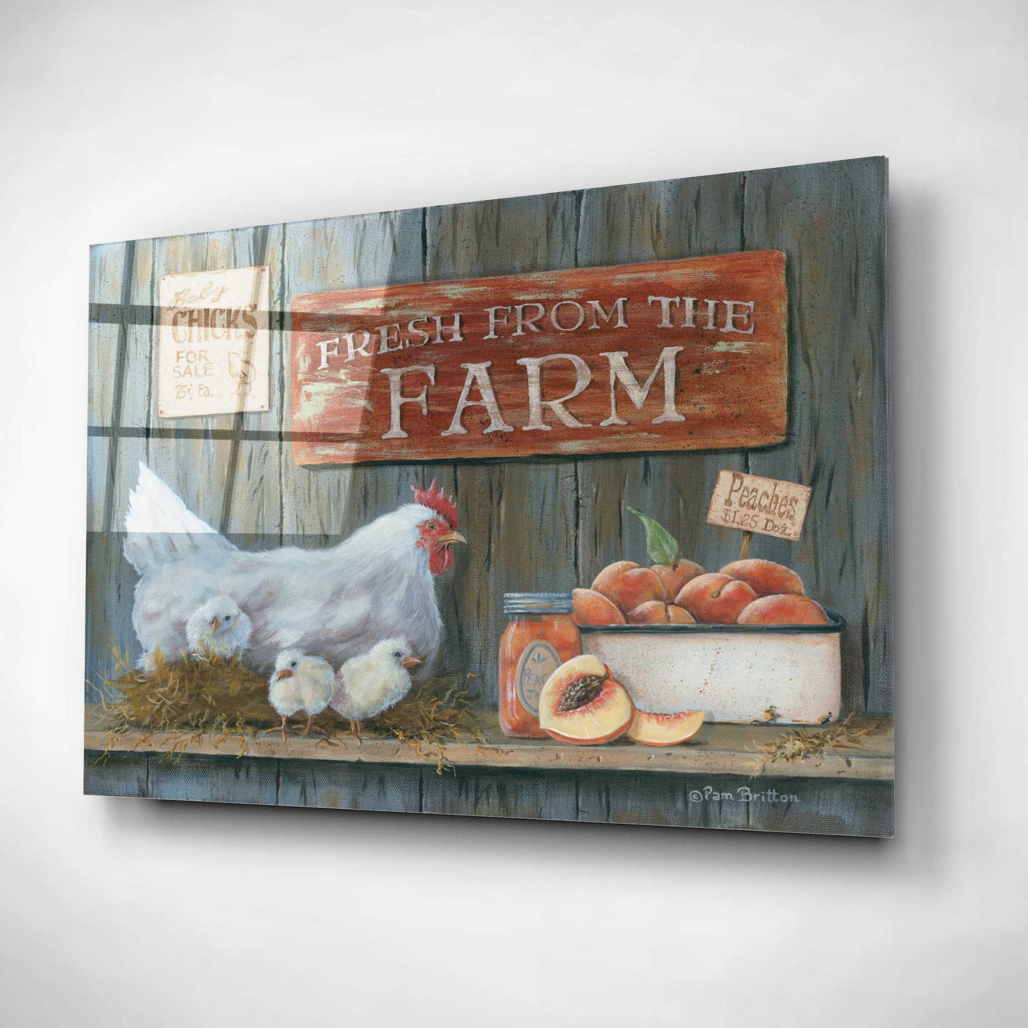 Epic Art 'Fresh from the Farm' by Pam Britton, Acrylic Glass Wall Art,24x16