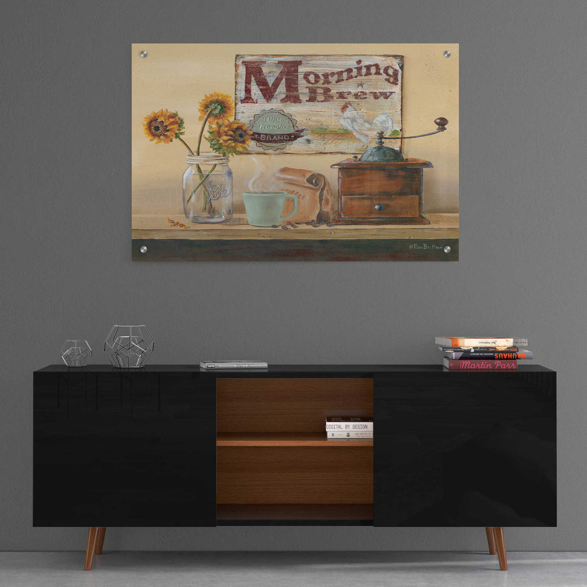 Epic Art 'Morning Brew' by Pam Britton, Acrylic Glass Wall Art,36x24