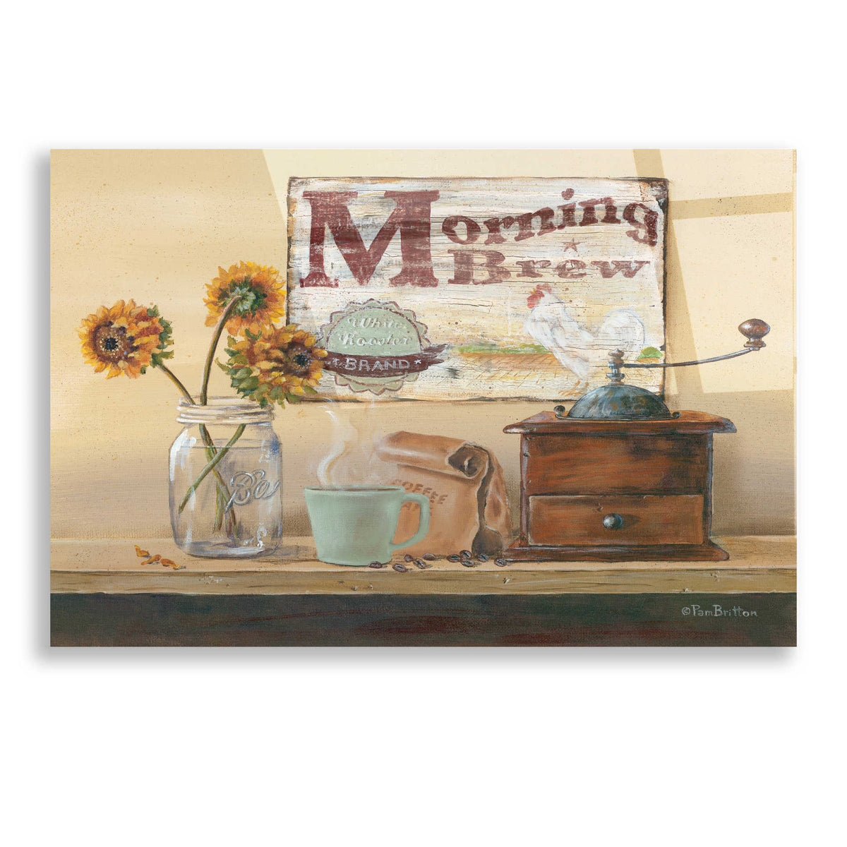 Epic Art 'Morning Brew' by Pam Britton, Acrylic Glass Wall Art