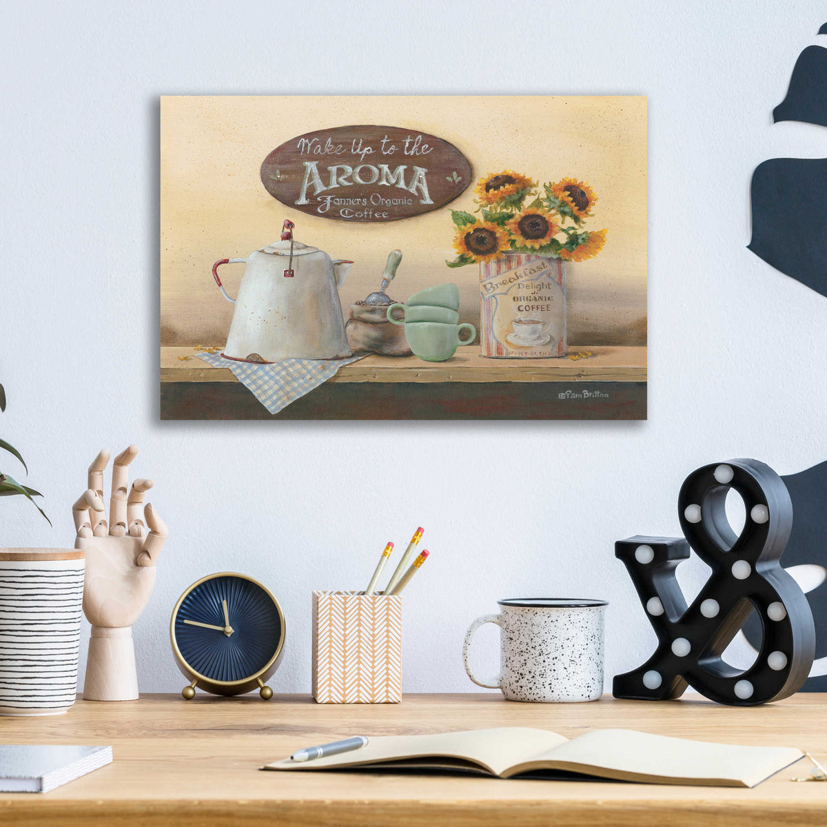 Epic Art 'Wake Up to the Aroma' by Pam Britton, Acrylic Glass Wall Art,16x12