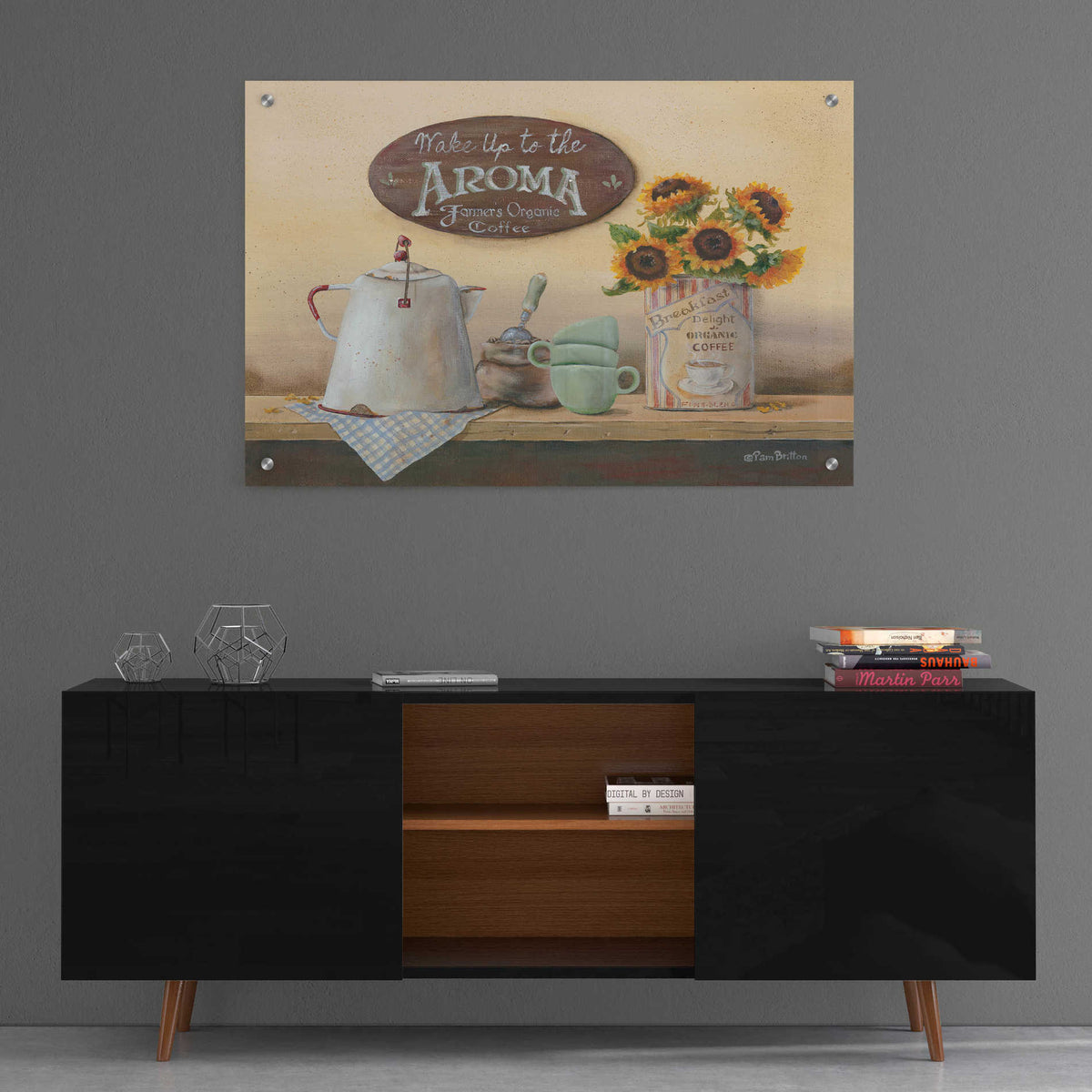 Epic Art 'Wake Up to the Aroma' by Pam Britton, Acrylic Glass Wall Art,36x24