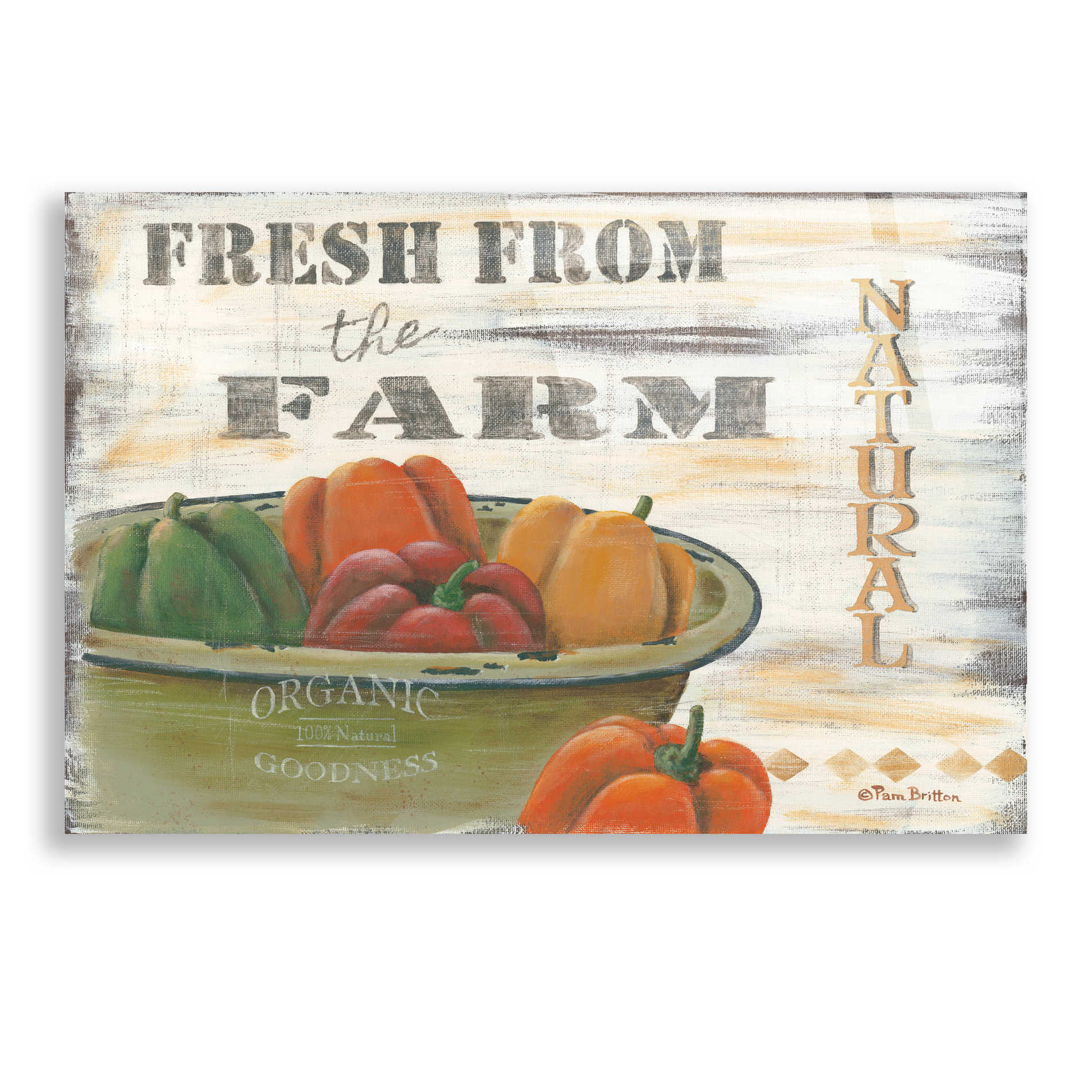 Epic Art 'Fresn From the Farm, Natural' by Pam Britton, Acrylic Glass Wall Art,24x16