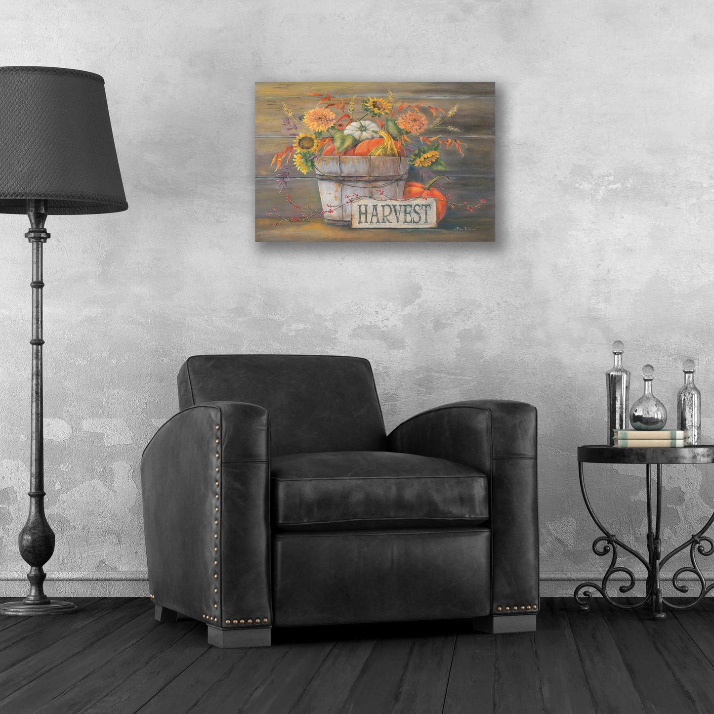 Epic Art 'Fall Harvest Bucket' by Pam Britton, Acrylic Glass Wall Art,24x16