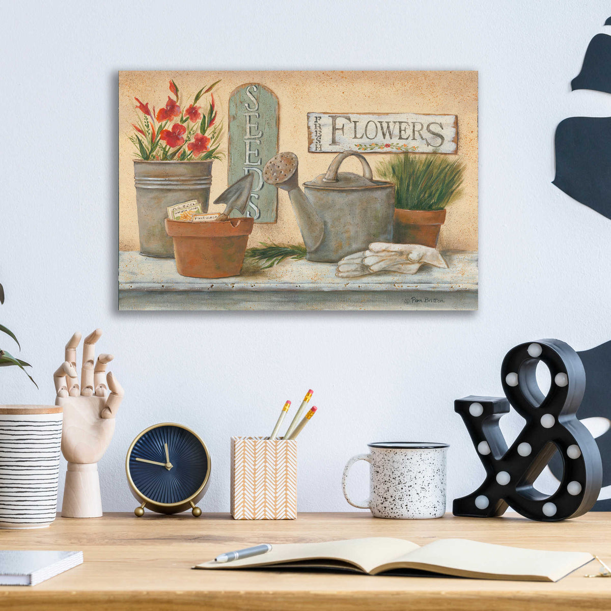 Epic Art 'Garden Shelf I' by Pam Britton, Acrylic Glass Wall Art,16x12