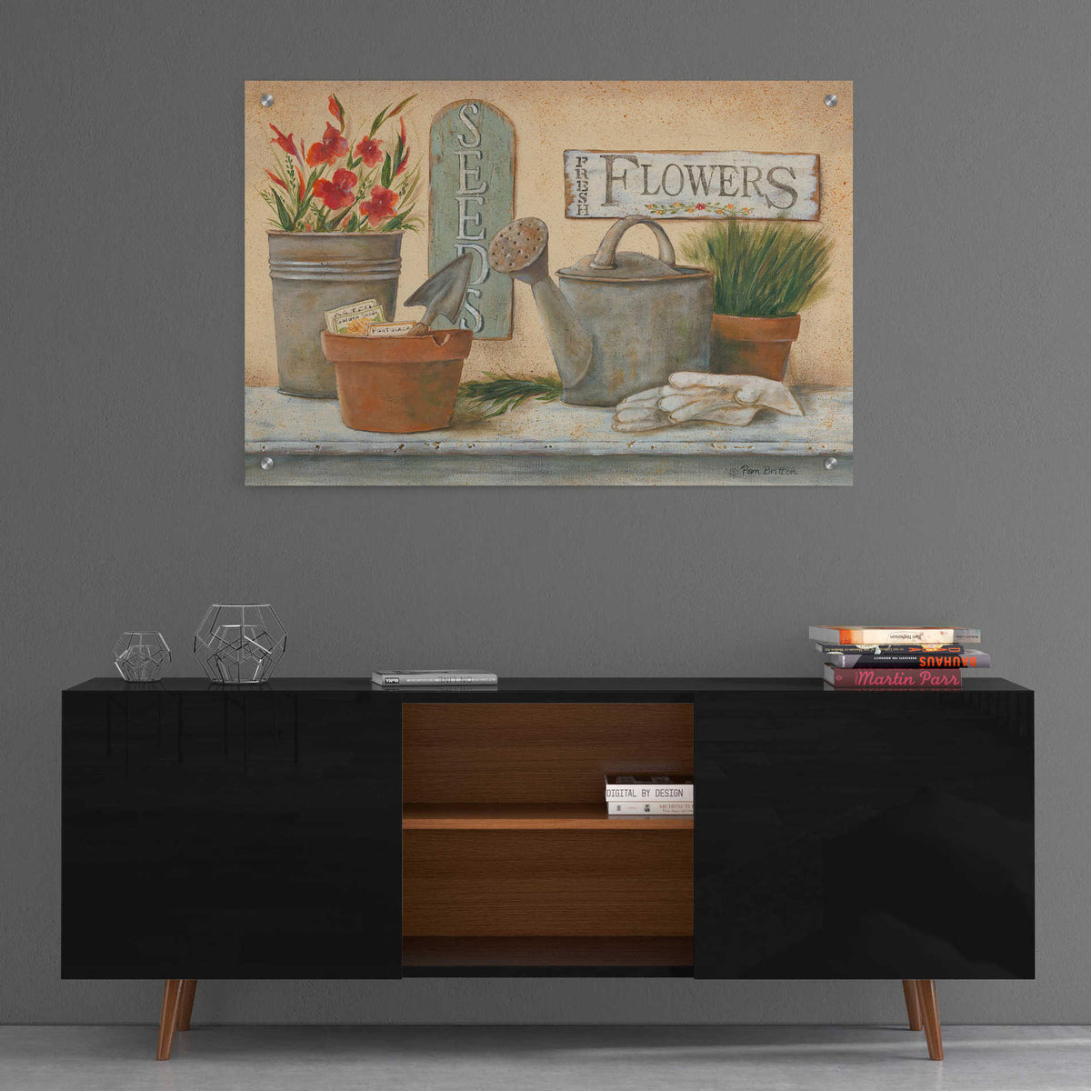 Epic Art 'Garden Shelf I' by Pam Britton, Acrylic Glass Wall Art,36x24