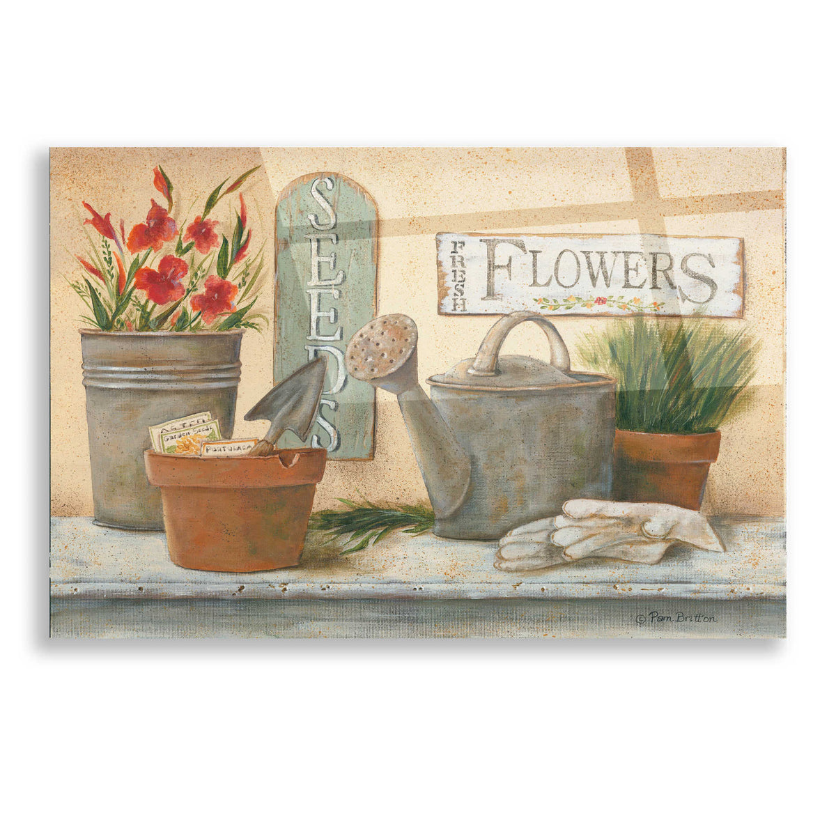 Epic Art 'Garden Shelf I' by Pam Britton, Acrylic Glass Wall Art