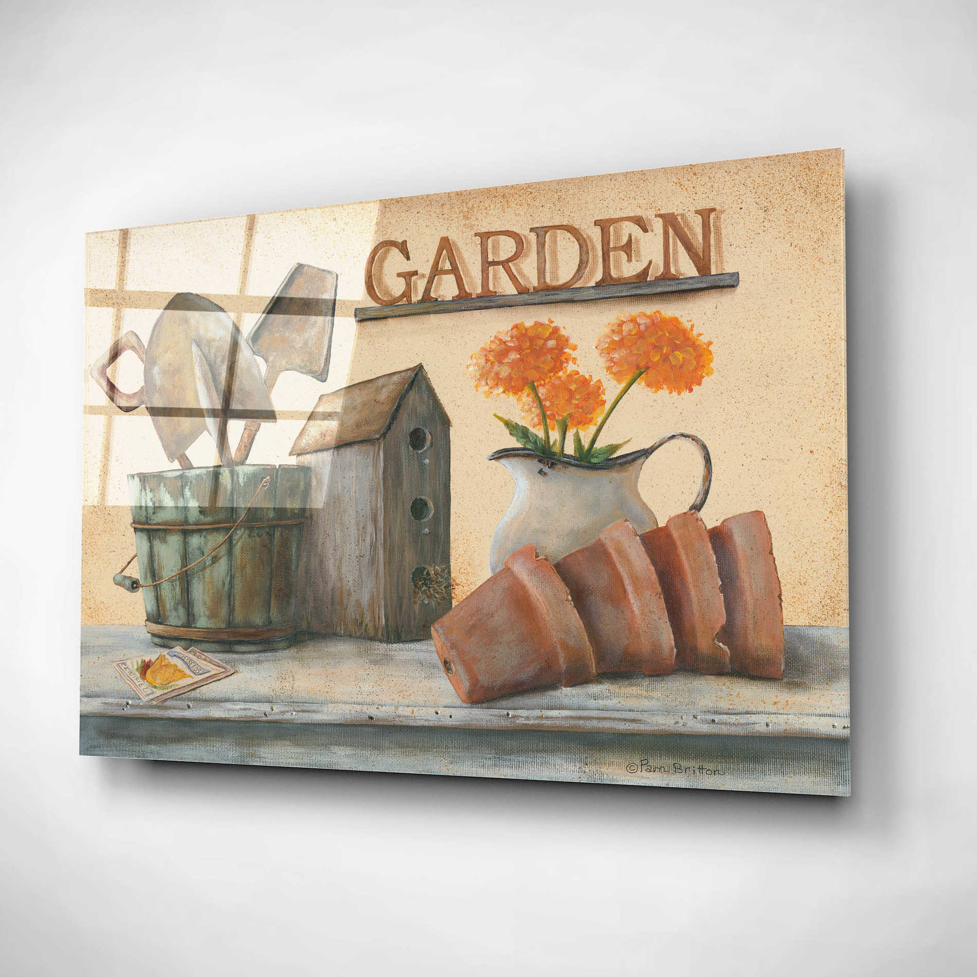 Epic Art 'Garden Shelf II' by Pam Britton, Acrylic Glass Wall Art,24x16