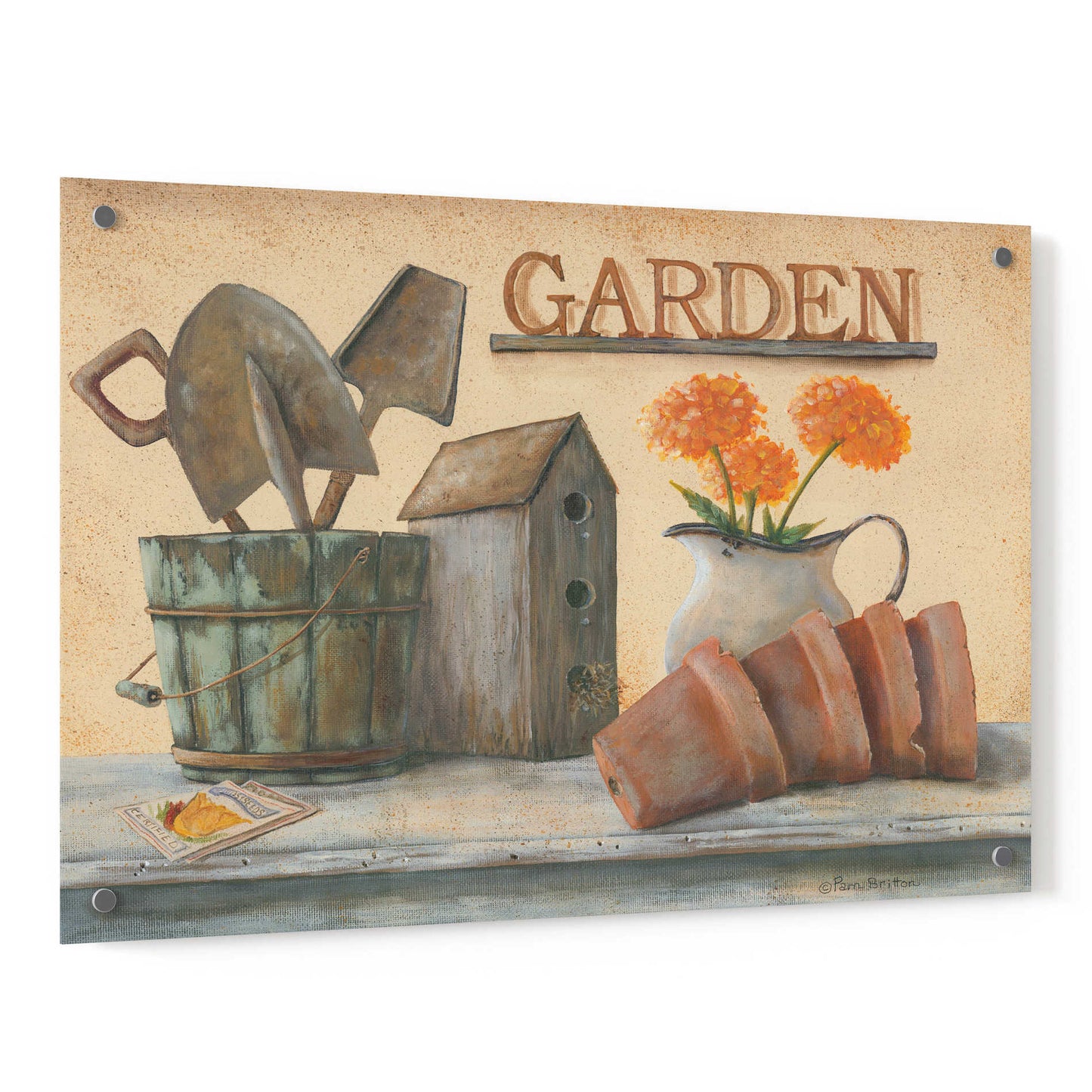 Epic Art 'Garden Shelf II' by Pam Britton, Acrylic Glass Wall Art,36x24