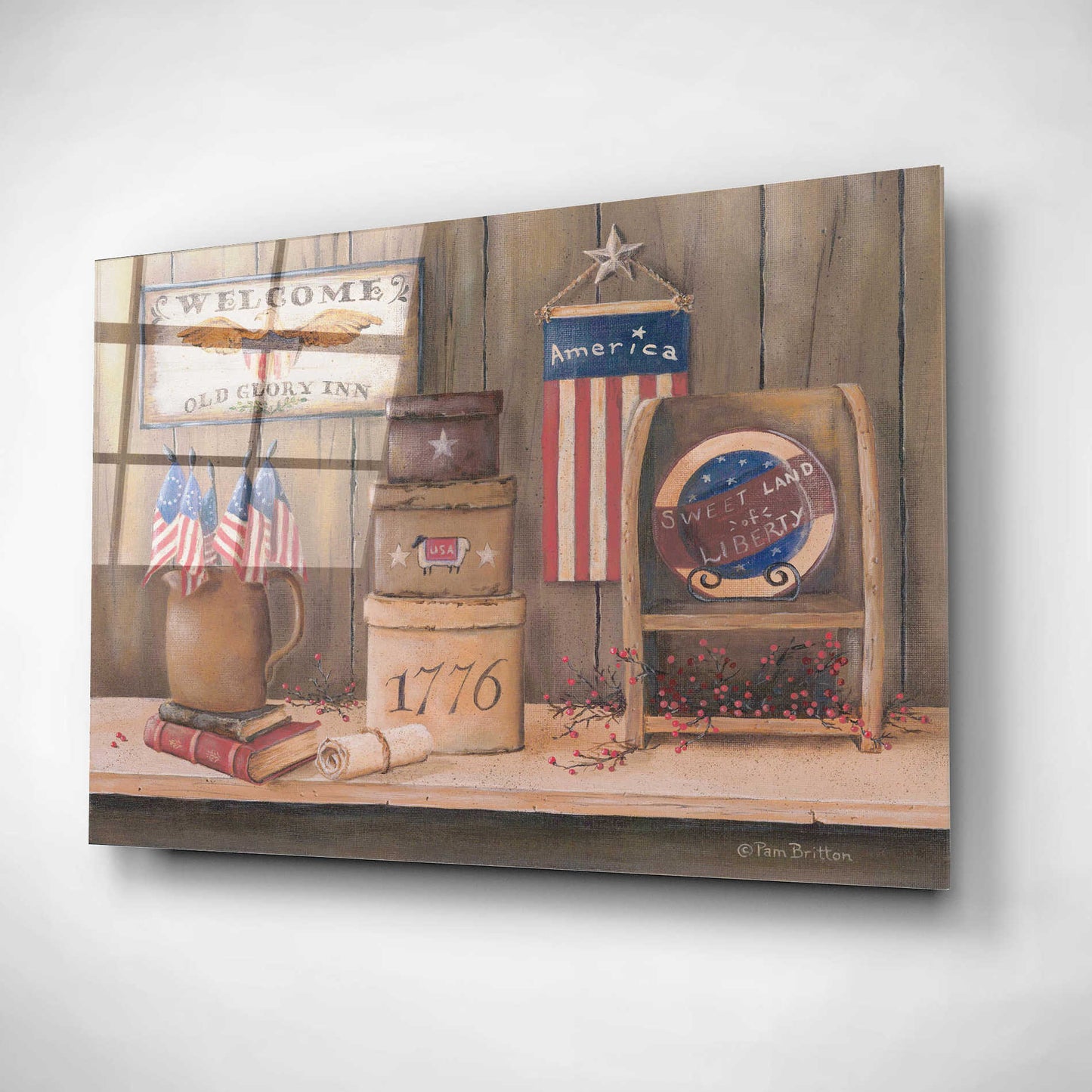 Epic Art 'Sweet Land of Liberty' by Pam Britton, Acrylic Glass Wall Art,24x16