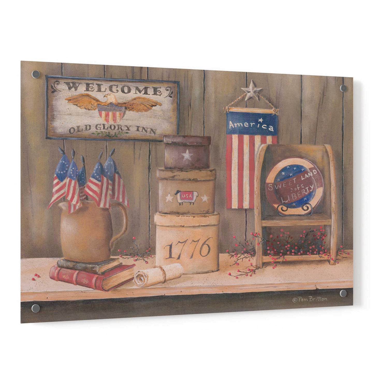 Epic Art 'Sweet Land of Liberty' by Pam Britton, Acrylic Glass Wall Art,36x24