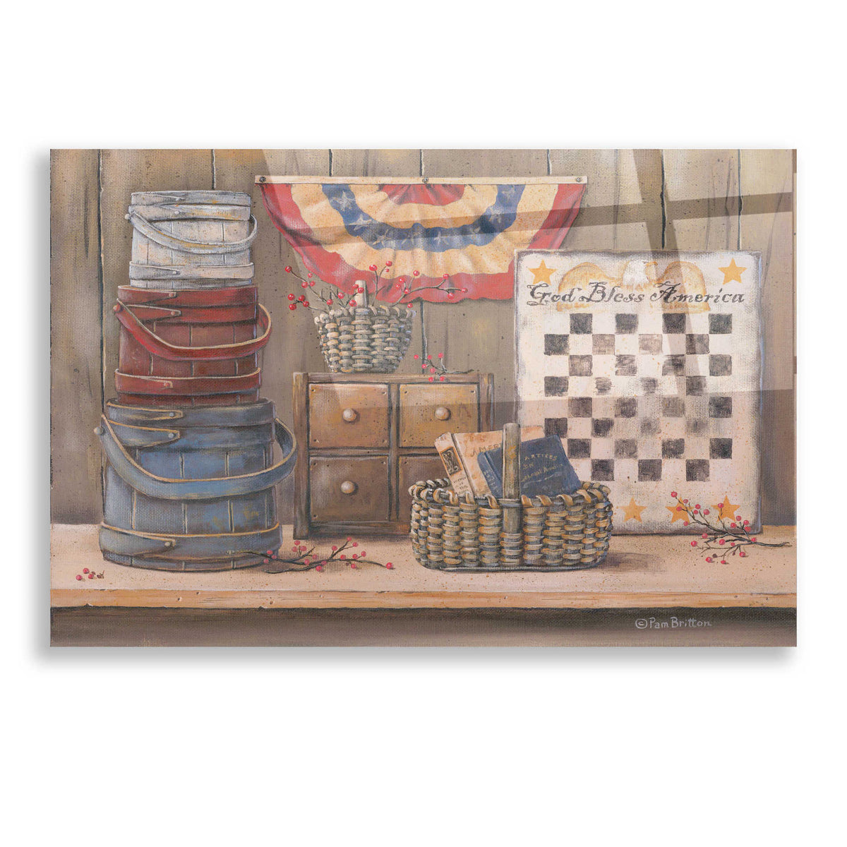 Epic Art 'God Bless America' by Pam Britton, Acrylic Glass Wall Art