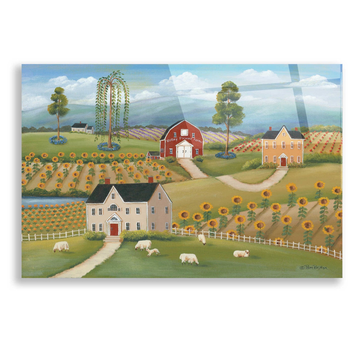 Epic Art 'Valley Flower Farms' by Pam Britton, Acrylic Glass Wall Art,24x16